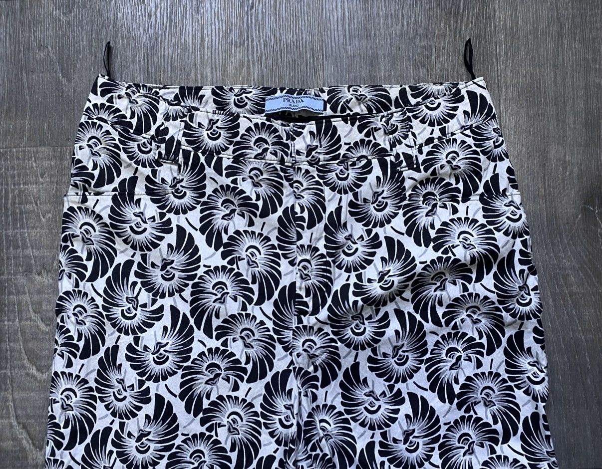 Prada Womens Prada 2016 Full Printed Floral Print Stretch Trousers Size 27" / US 4 / IT 40 - 4 Thumbnail