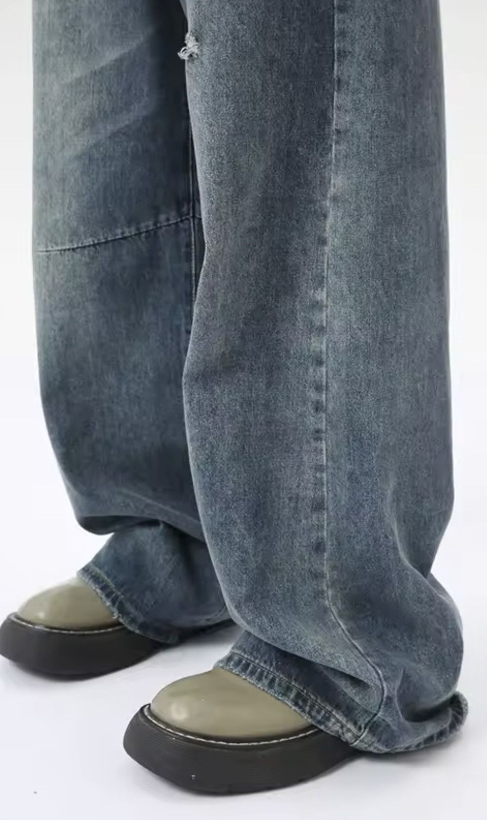 Japanese Brand DISTRESSED DENIM JEANS - Y2K ARCHIVE WIDE LEG PANTS Size US 30 / EU 46 - 9 Thumbnail