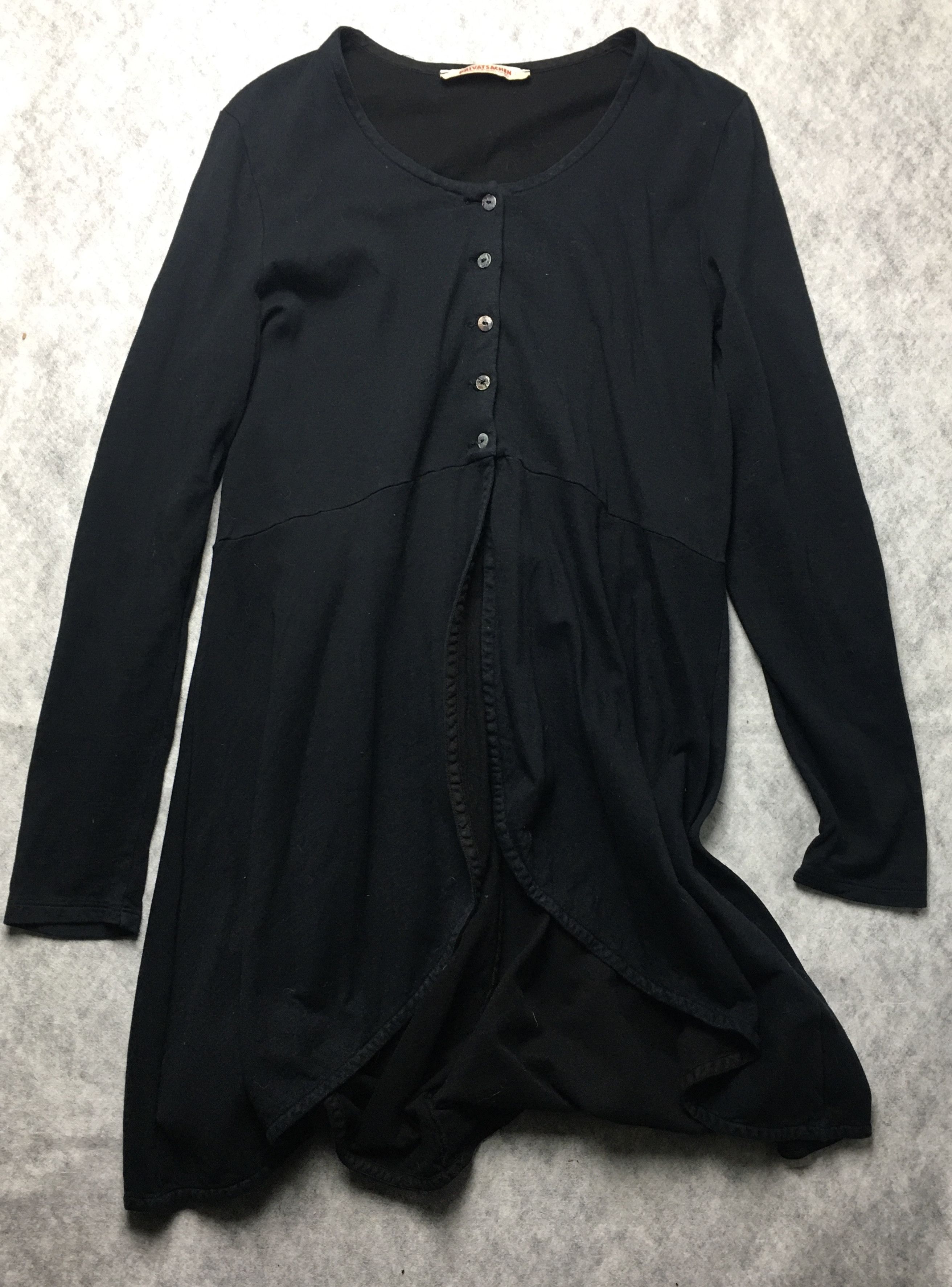Rundholz Privatsachen Commerz Cocoon Black Cotton Oversized Dress Size M / US 6-8 / IT 42-44 - 6 Thumbnail