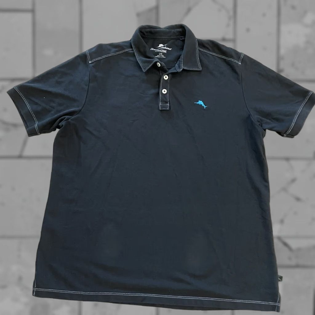 Tommy Bahama TommyBahama IslandZone Polo Shirt Mens Size L Black Pima Cotton Blend Shirt Size US L / EU 52-54 / 3 - 1 Thumbnail
