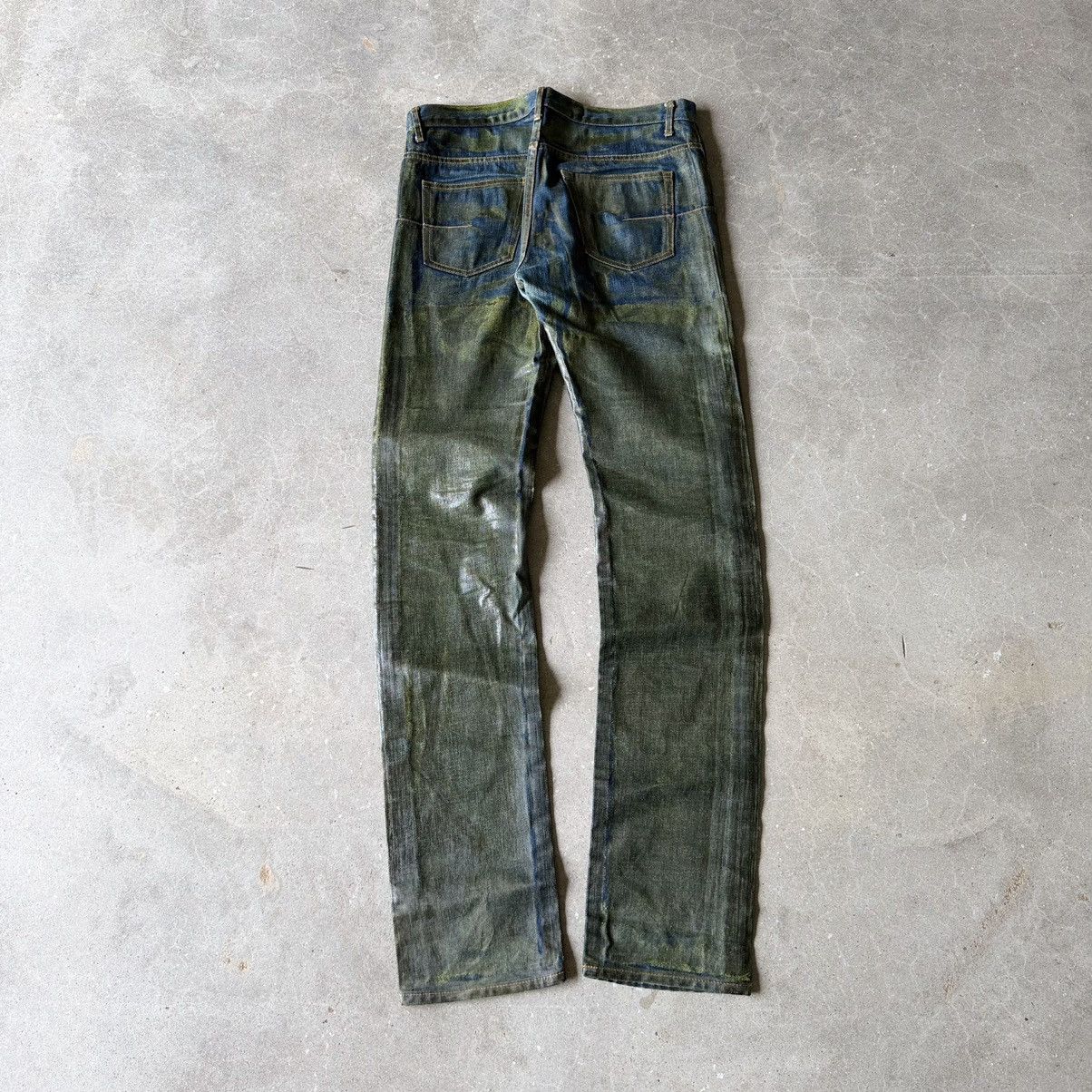 Dior Dior Homme Hedi Era AW03 “Luster” RUNWAY MIJ Green Wax Denim Size US 33 - 2 Thumbnail