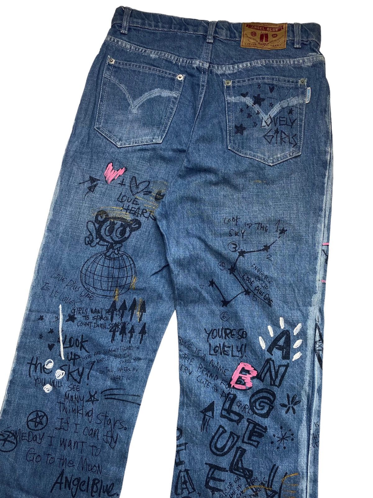 Angel Blue 1990s Angel Blue - Sketch Pen Denim Japanese Brand Size US 28 / EU 44 - 5 Thumbnail