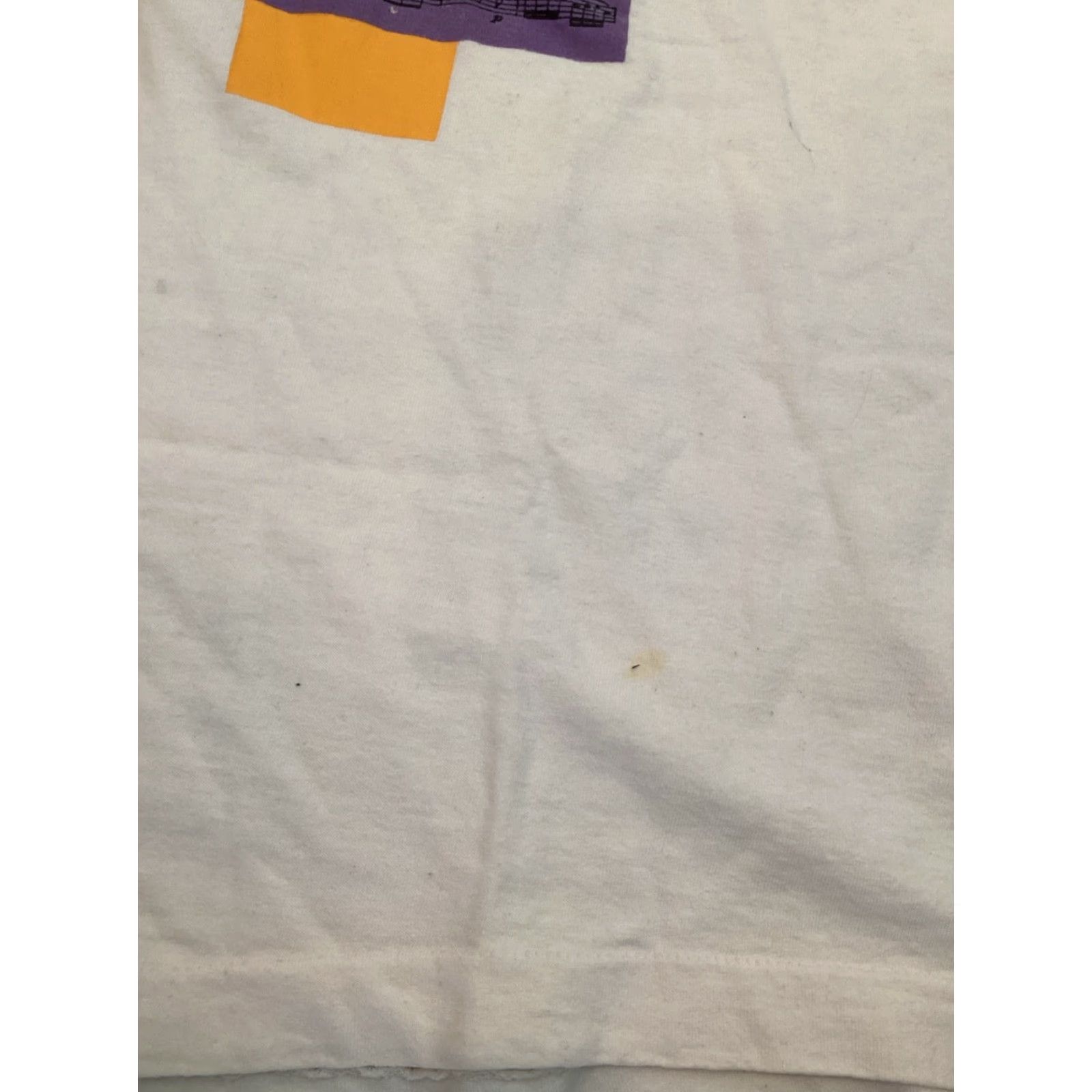 Jerzees Vtg Music Shirt Tee Mens Large White Gold Trumpet Score Notes Instrument 90s SS Size US L / EU 52-54 / 3 - 7 Thumbnail