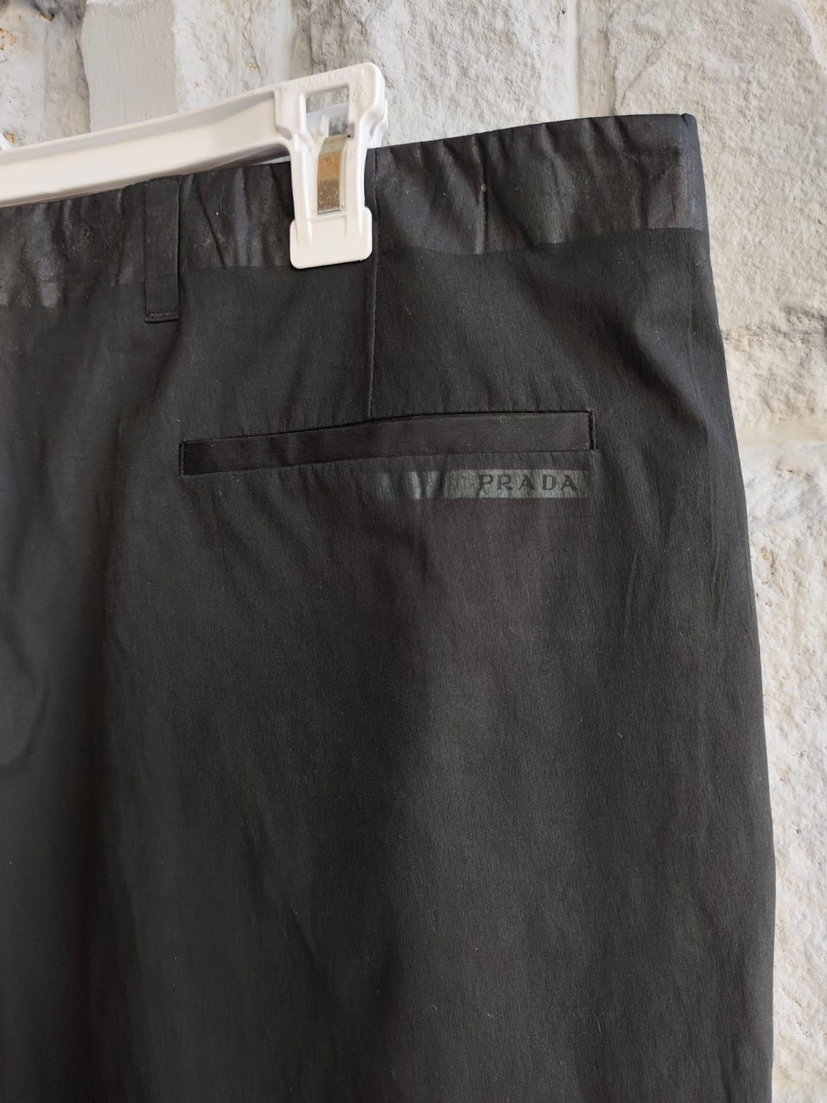 Designer × Prada 💥Prada Print Waist Logo Black Trousers Size US 38 / EU 54 - 6 Thumbnail