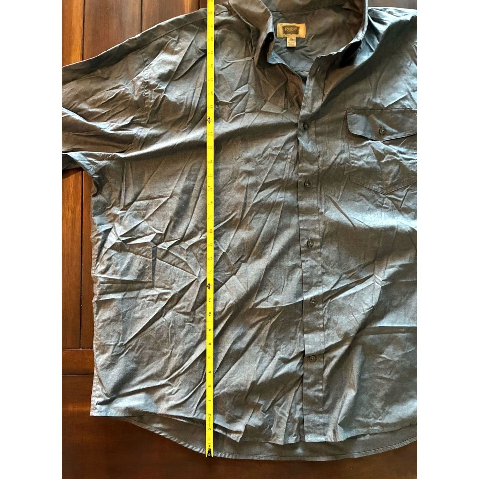 Vintage Foundry Shirt Mens 3XL Button-Up Long Sleeve Button-Down Collar Gray with Pocket Size US XXL / EU 58 / 5 - 6 Thumbnail