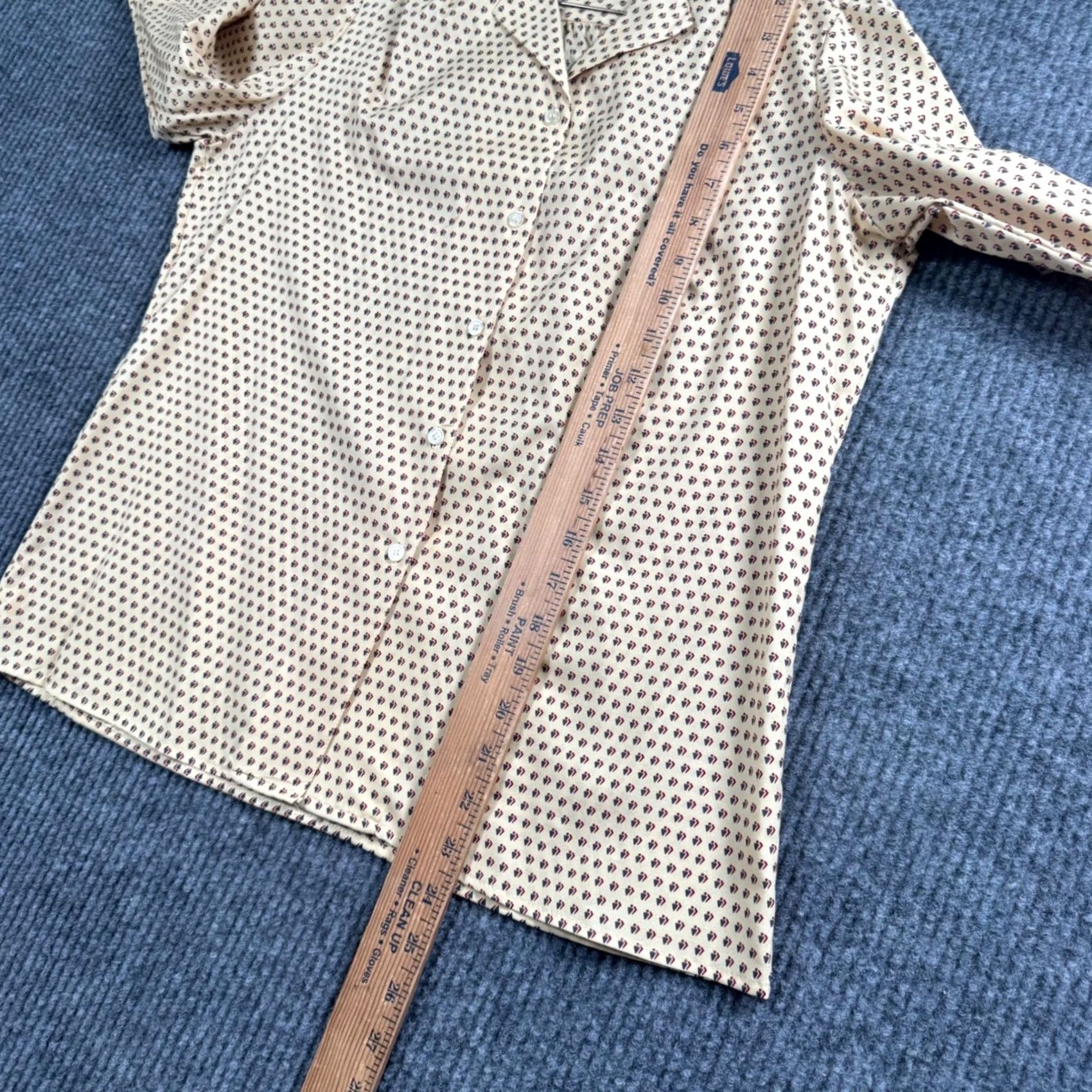 Vintage VINTAGE Andre Chateau Geometric Button Up Blouse Long Sleeve Womens Size 8 Tan Size M / US 6-8 / IT 42-44 - 6 Thumbnail