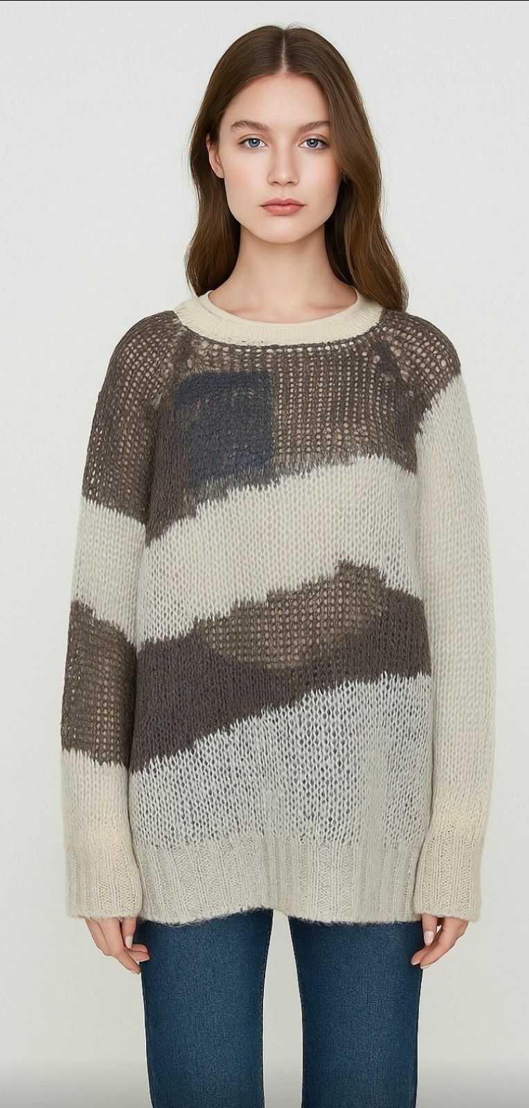 Other Theopen Product Boho Knit Mesh Slouchy Pullover Artsy Grunge Size ONE SIZE - 1 Thumbnail