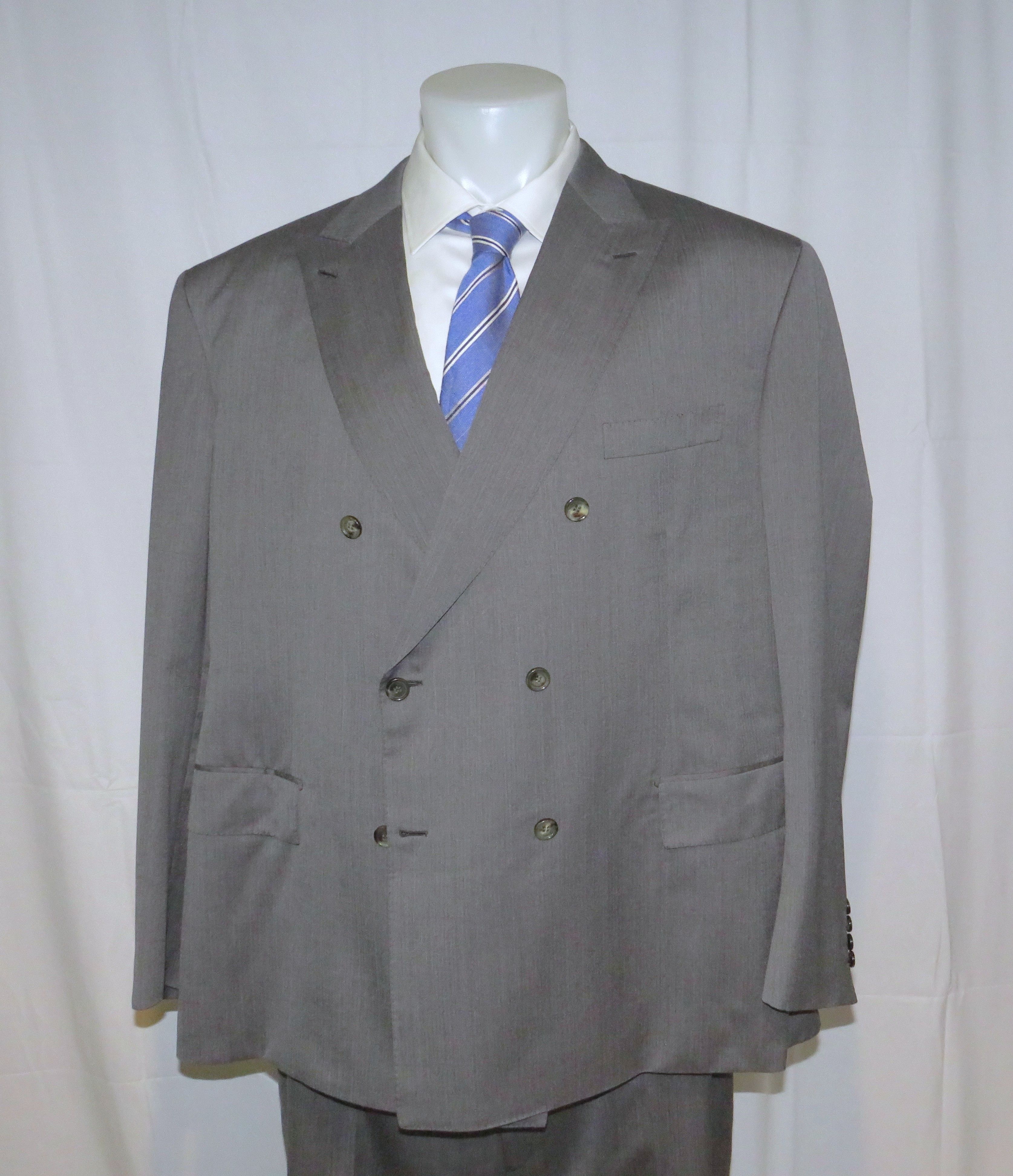 Brioni Silk Blend Gray Herringbone Double Breasted Suit 54R NWT Size 54R - 7 Thumbnail