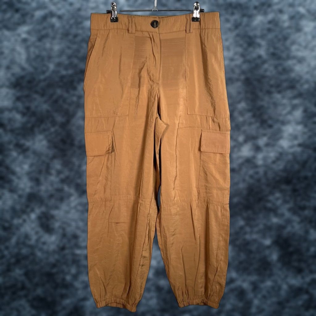 Vintage Maison D'Amélie Adult Womens Medium Brown Cargo Pants With Elastic Cuffs Size 32" / US 10 / IT 46 - 1 Thumbnail