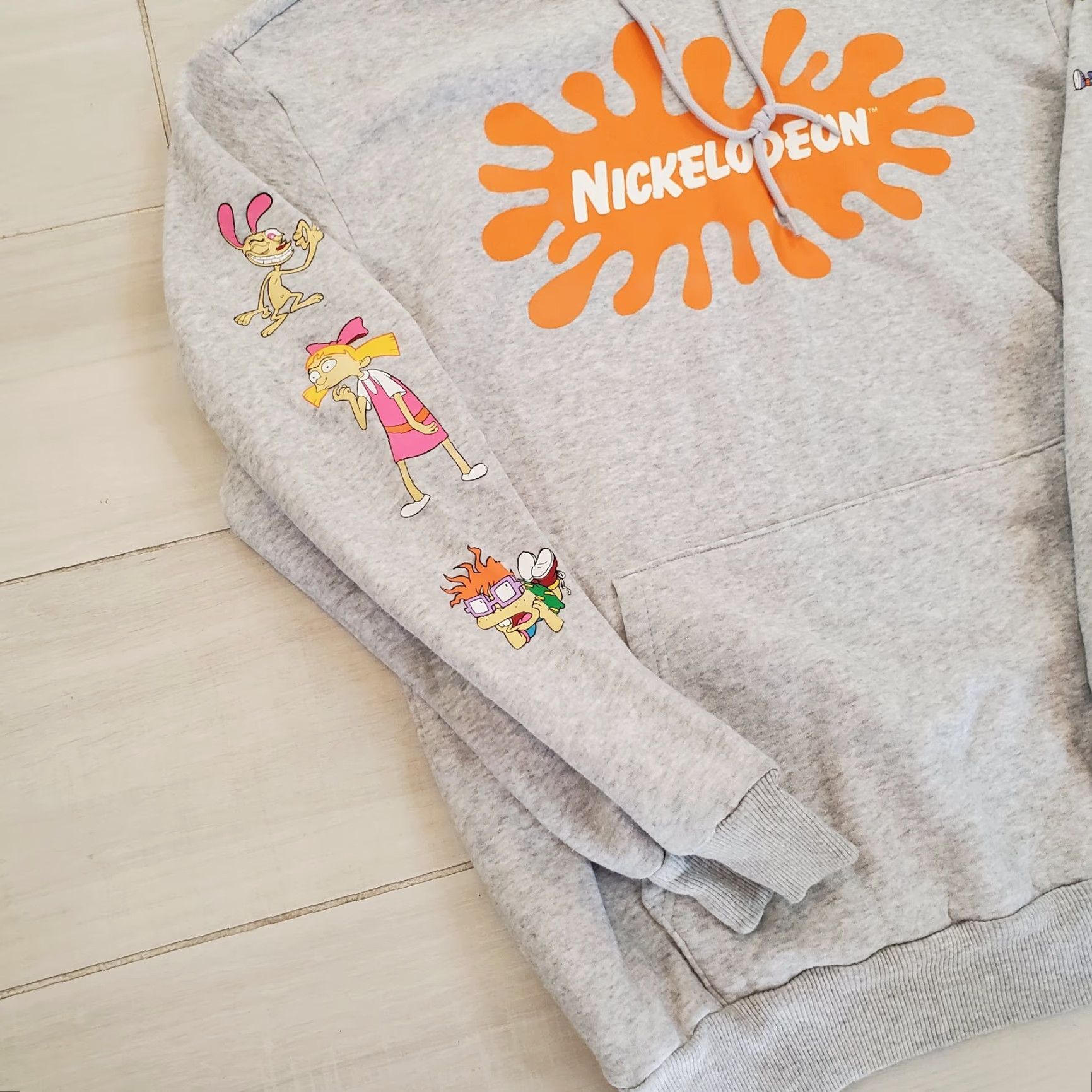 Nickelodeon VINTAGE Nickelodeon 90s Cartoons Hoodie Sweatshirt Gray Large Rocket Power Rugrats Etc Mens Sweatshirt Hoodie Crew Neck Fleece Graphic Print Pockets Size US L / EU 52-54 / 3 - 2 Thumbnail