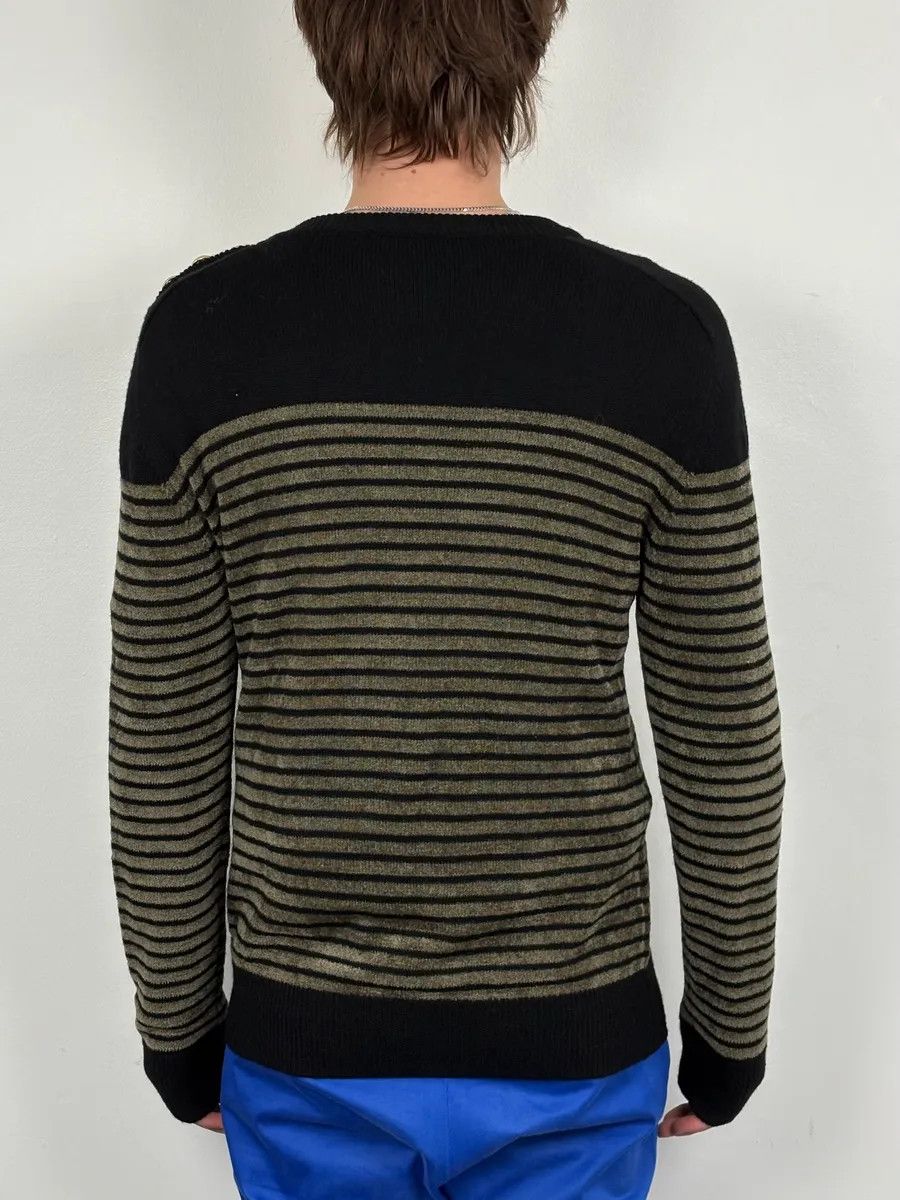 Balmain 2015 Balmain H&M Striped Signature Buttoned Sweater Size US M / EU 48-50 / 2 - 3 Thumbnail
