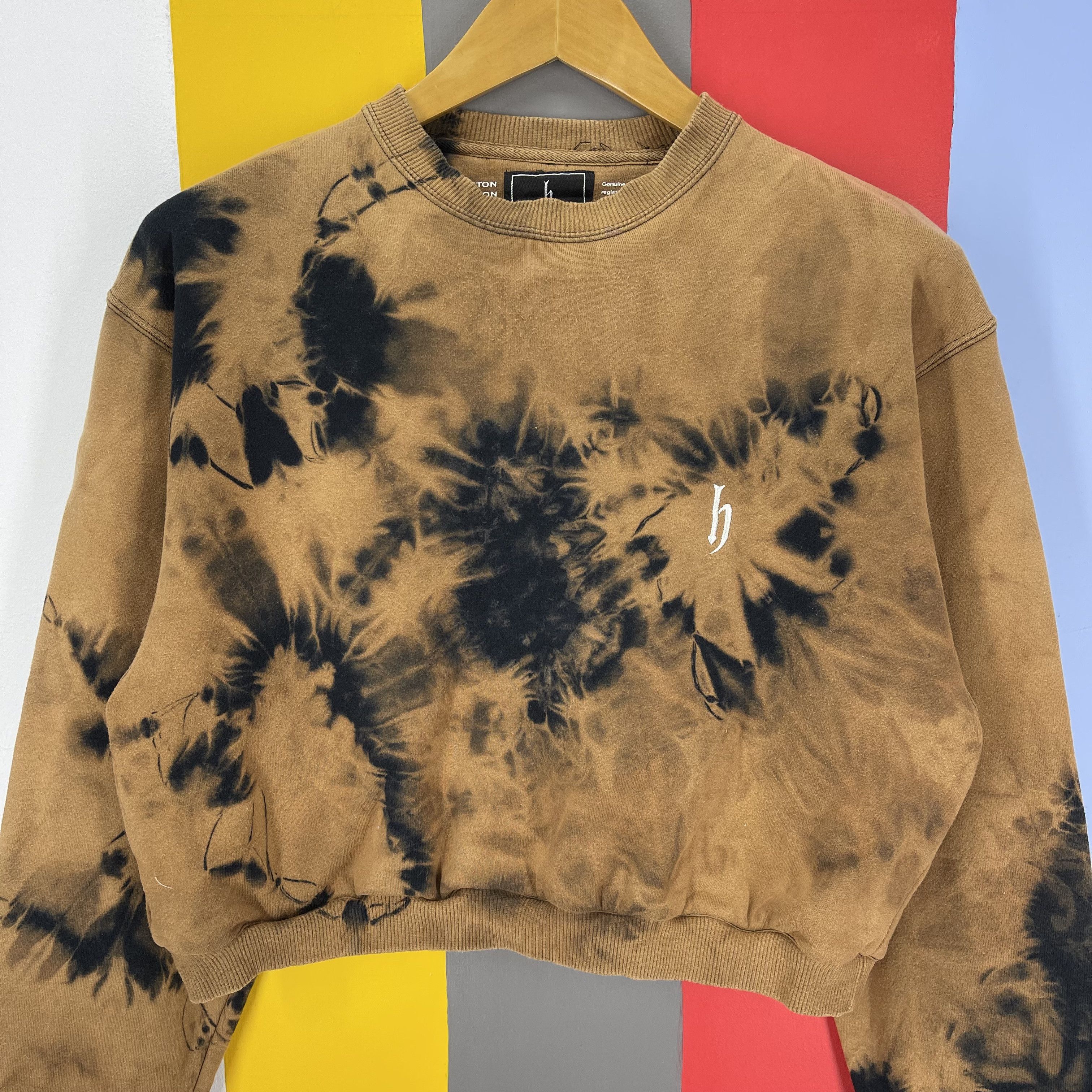 Japanese Brand DJ HONDA Crop Sweatshirt Acid Wash #1269/AR Size M / US 6-8 / IT 42-44 - 4 Thumbnail