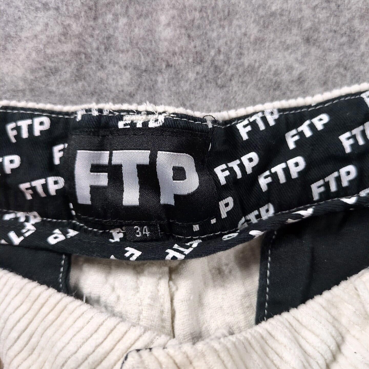 Designer FTP Corduroy Chino Pants 34 White Embroidered Logo Size US 34 / EU 50 - 2 Thumbnail
