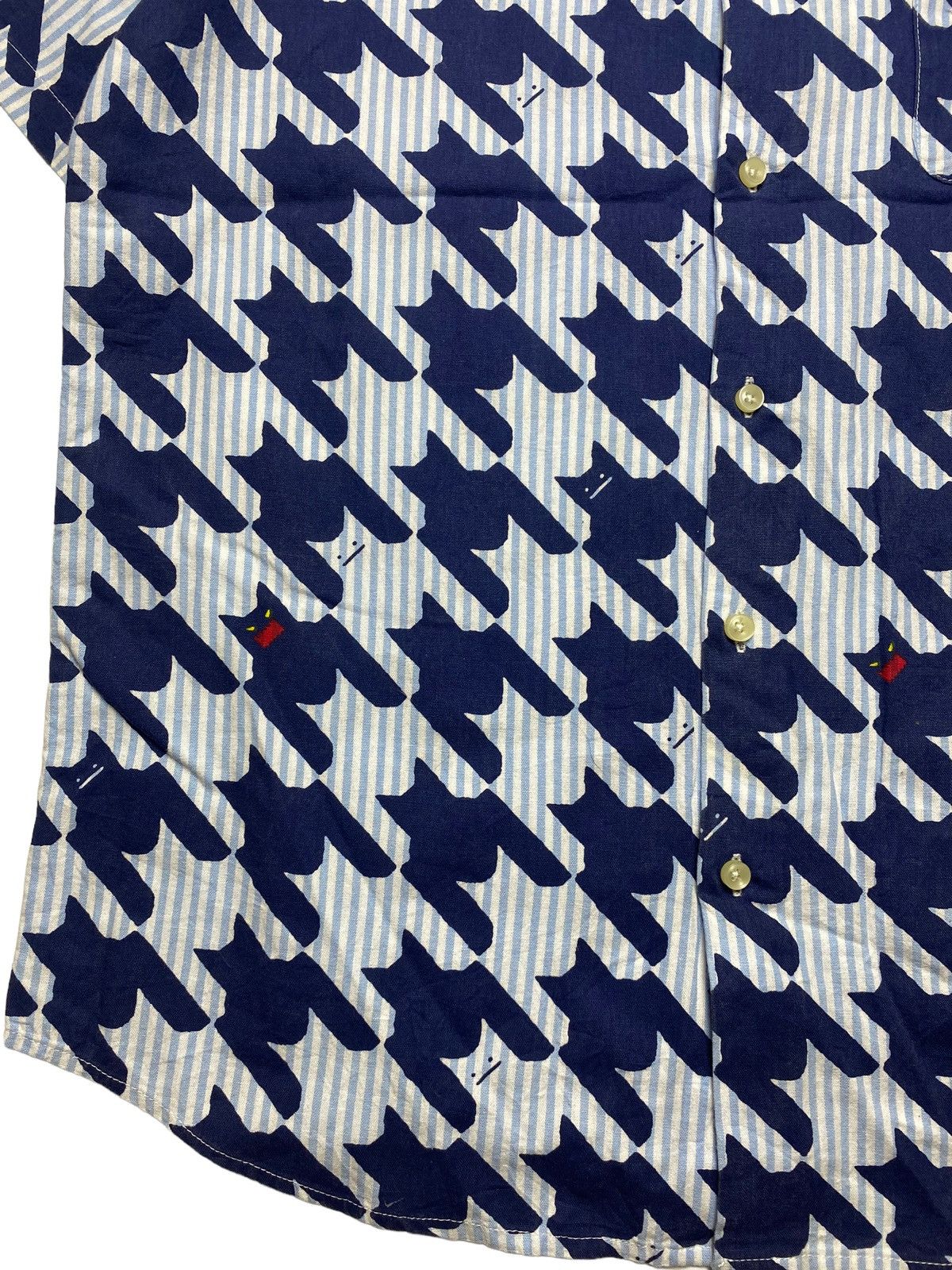 Japanese Brand 2000s Japanese Label - Bat Houndstooth Button Shirt Size US M / EU 48-50 / 2 - 2 Thumbnail