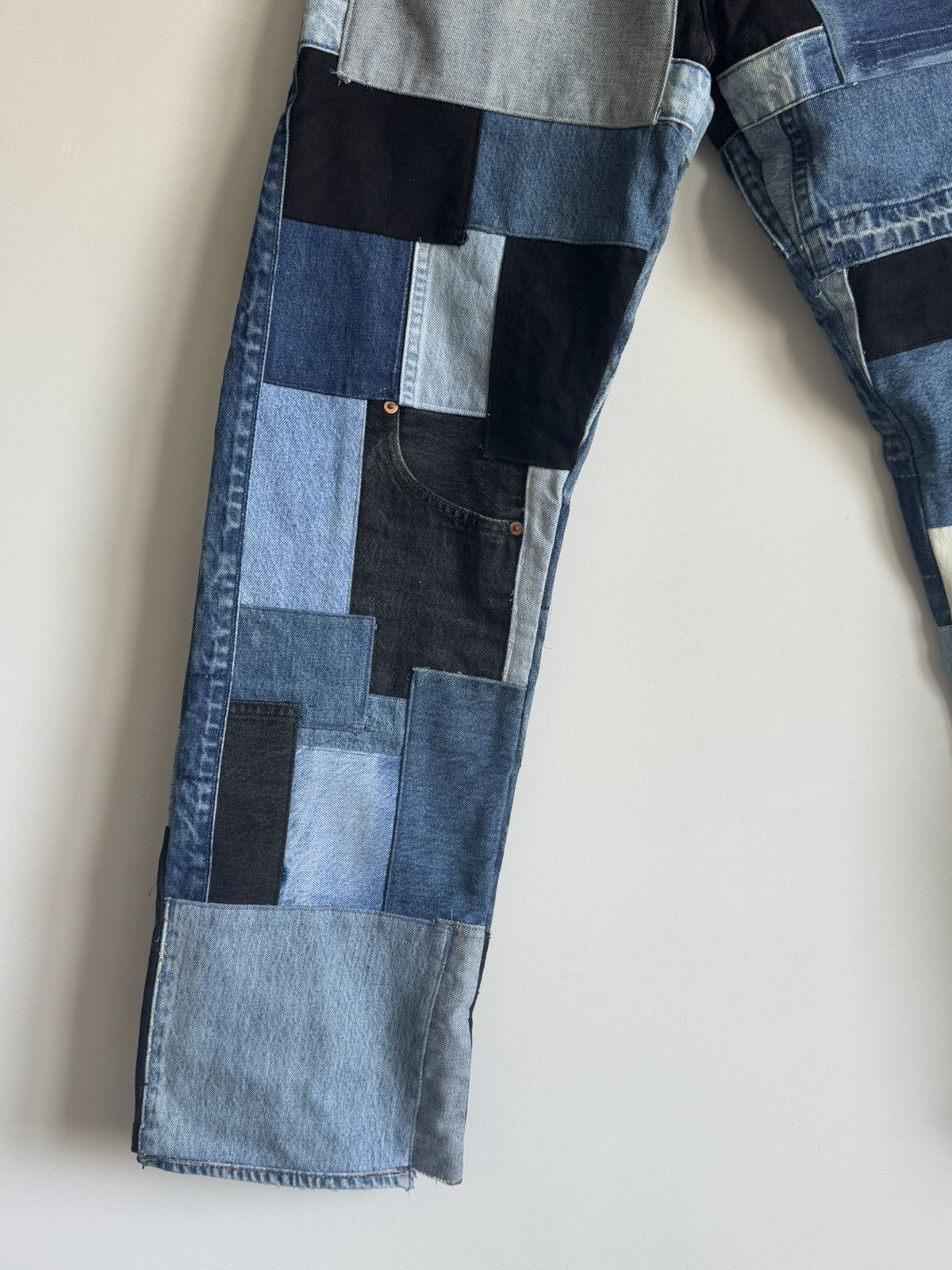 Levi's Custom recycled Levis jeans patchwork denim Size US 32 / EU 48 - 4 Thumbnail