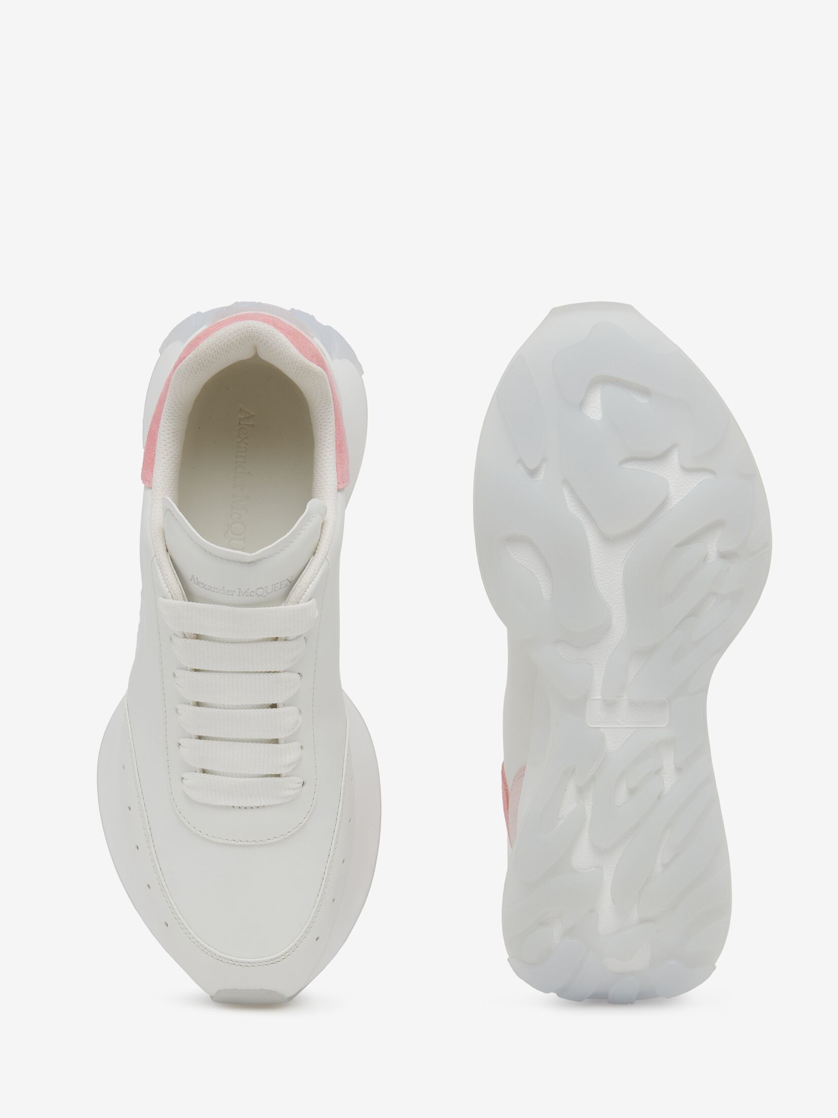 Alexander McQueen o1w1db10925 Sprint Runner in White/Powder Pink Size US 7 / IT 37 - 3 Thumbnail