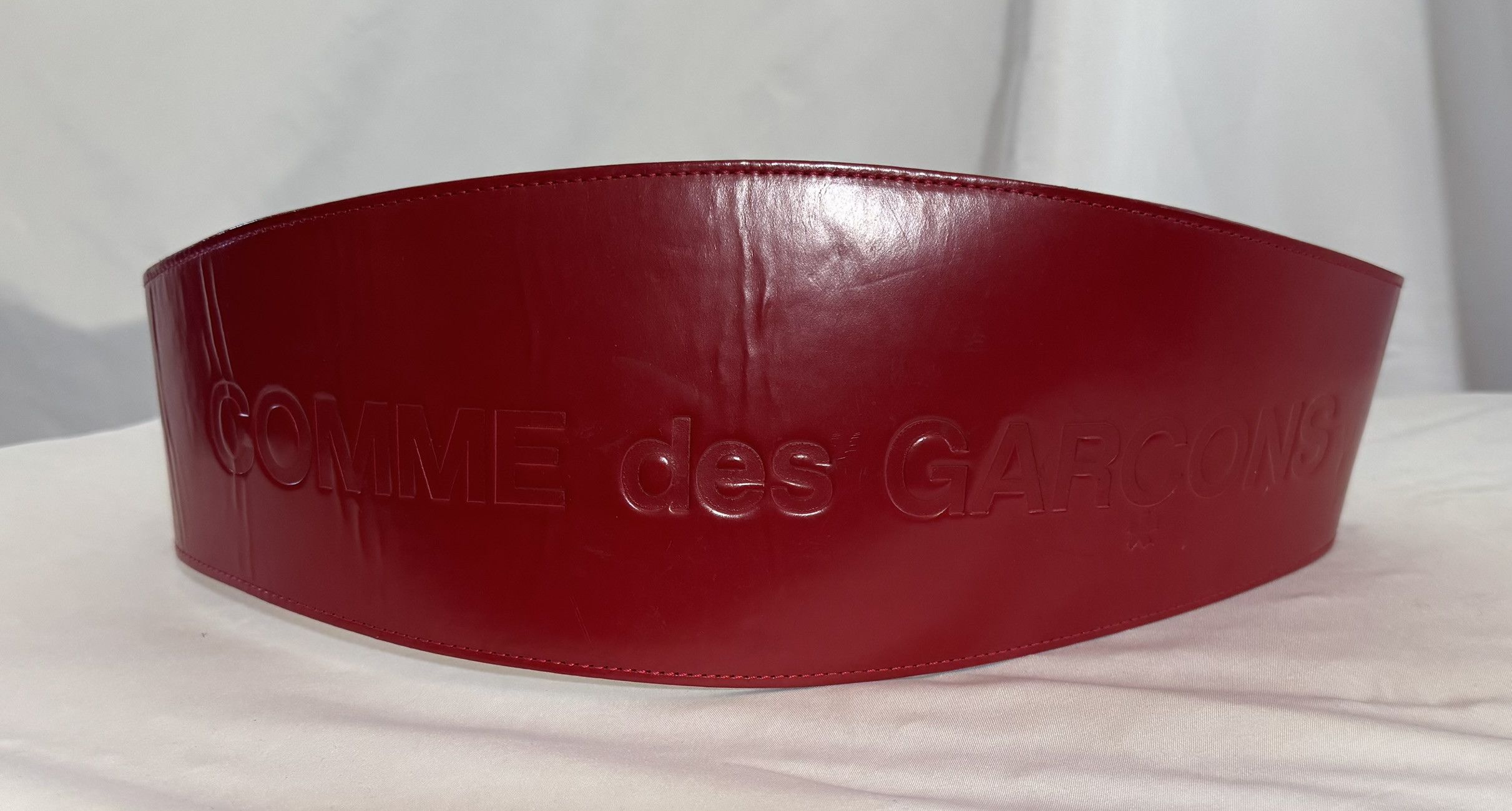 Maison Margiela COMME des GARÇONS Red Leather Wrestling Belt Corset Size ONE SIZE - 1 Thumbnail