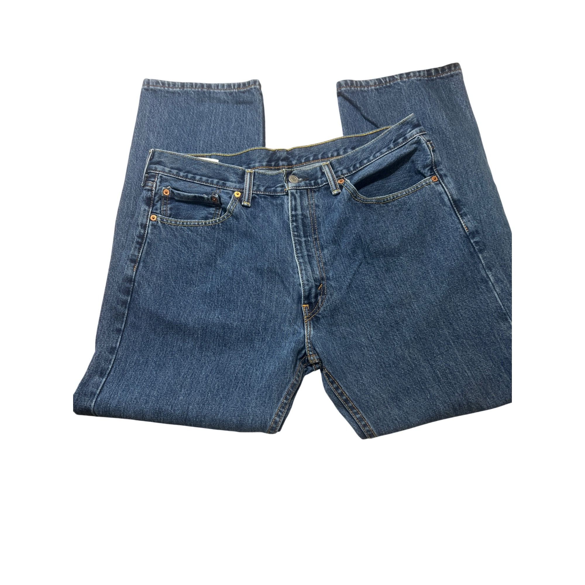 Levi's Levis Mens 505 Regular Fit Straight Leg Jeans W36 L30 Blue D Size US 36 / EU 52 - 1 Thumbnail