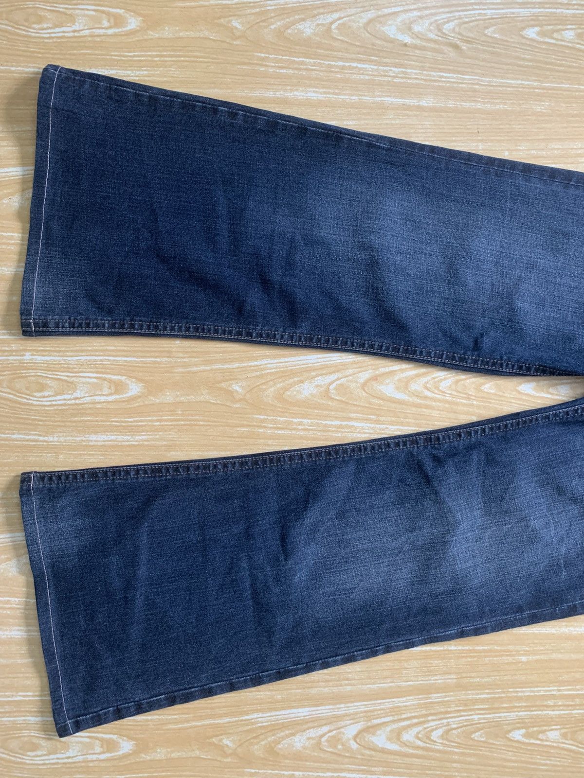 Japanese Brand Rare Maxia Low Rise Super Flare Jeans Pants Distressed Style Size US 27 - 10 Thumbnail