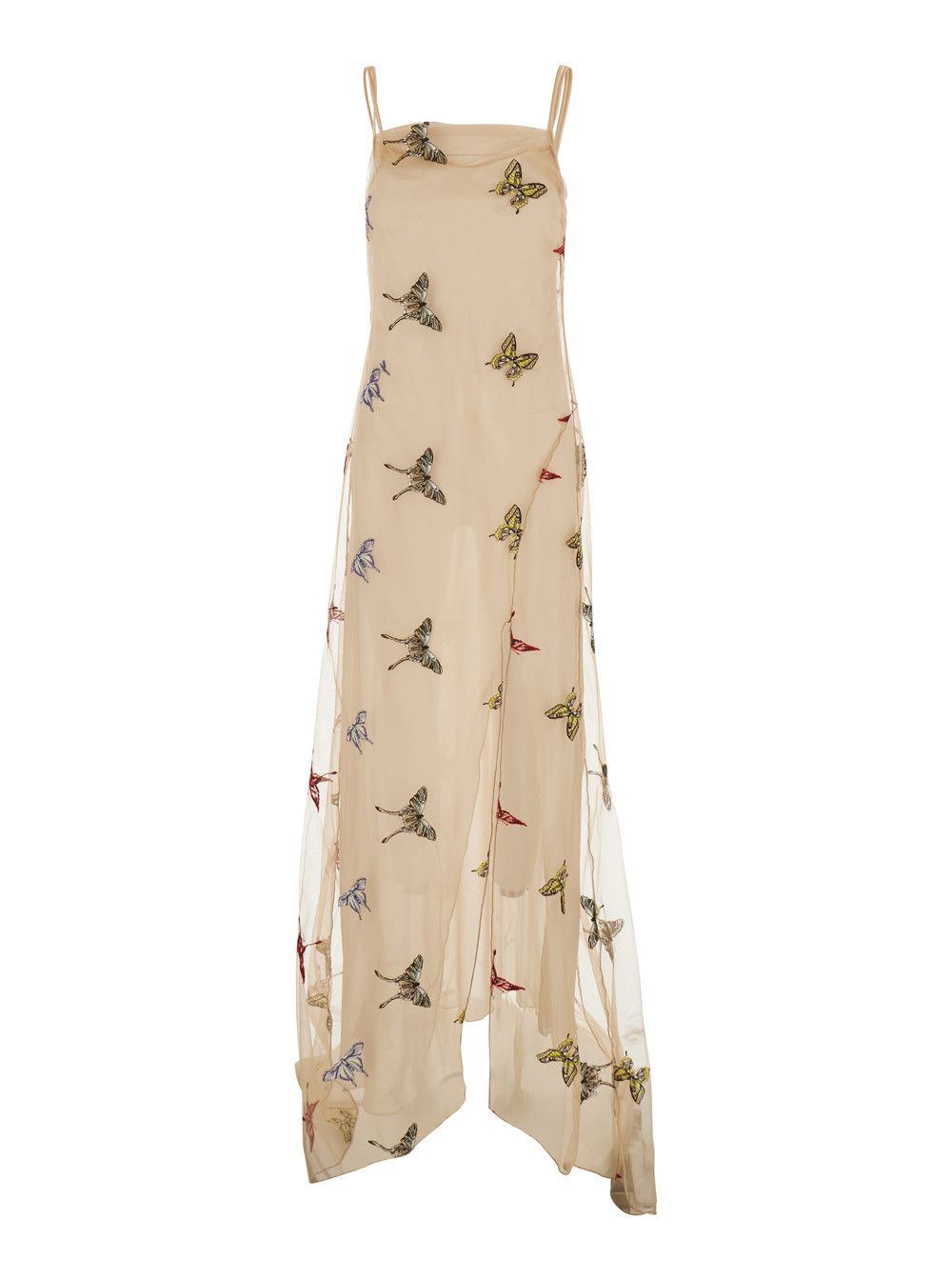 Blumarine Beige Long Dress 'EMBROIDERY NET DRESS LOOK21' with Embroidered Details in Polyamide and Polyester for Women Size M / US 6-8 / IT 42-44 - 1 Thumbnail