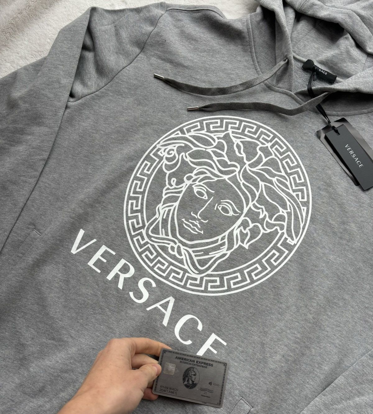 Versace Versace Grey Medusa Head Logo Hoodie Size US XL / EU 56 / 4 - 2 Thumbnail