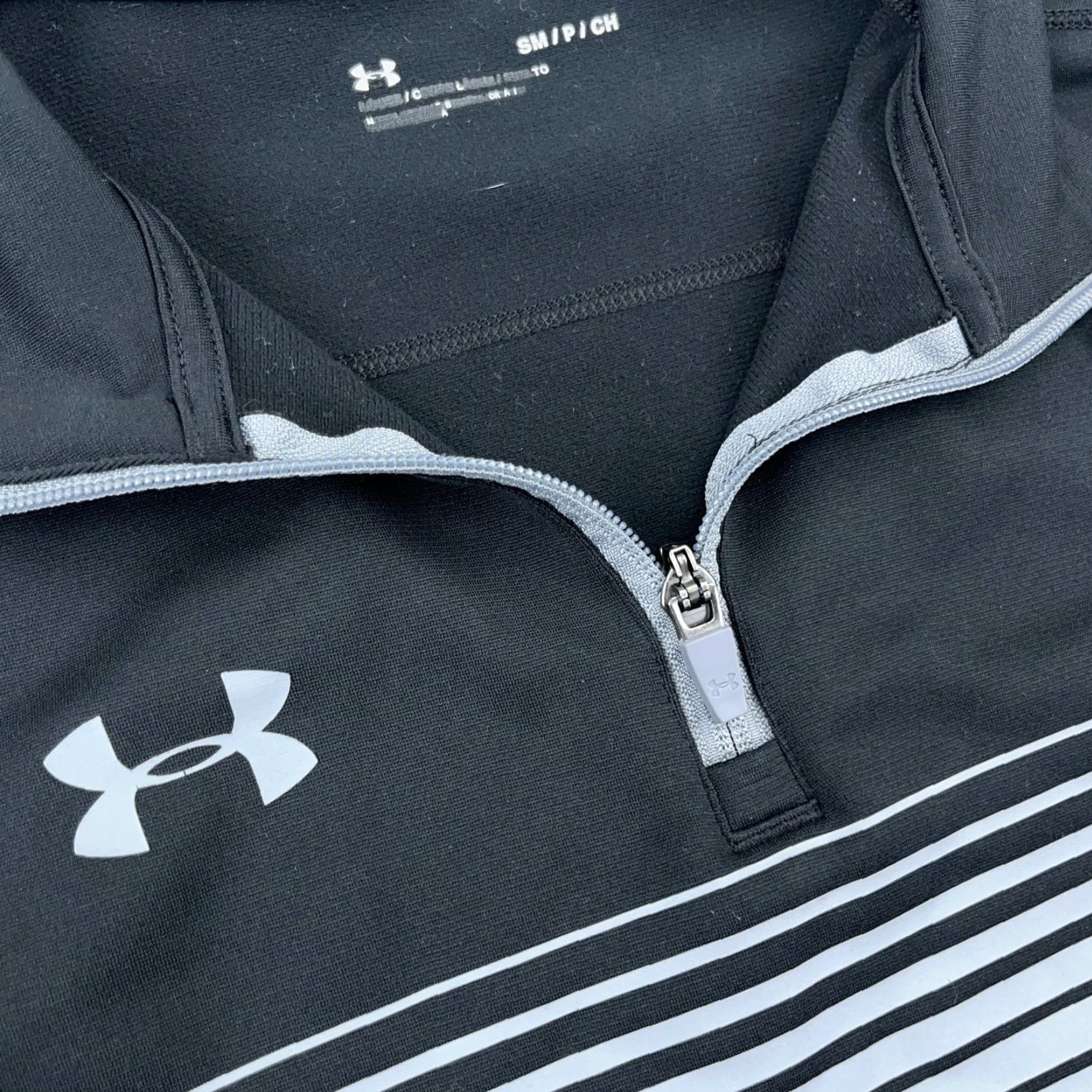 Under Armour Under Armour Sweatshirt Men S Black Gray Pullover 1/4 Zip Mock Neck Performance Sports Classic Knit Jersey2018 Size US S / EU 44-46 / 1 - 3 Thumbnail
