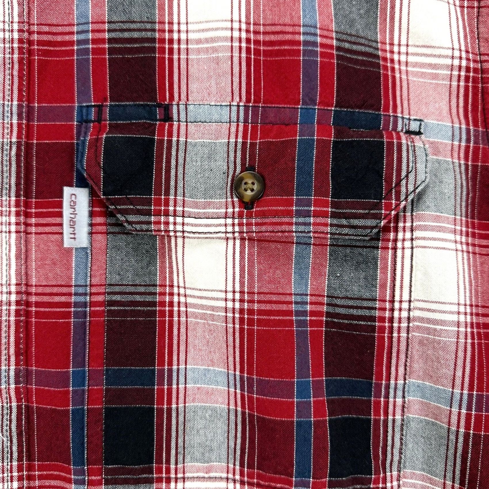 Carhartt Carhartt Button-Down Shirt Mens Medium Red Black Plaid Relaxed Fit Pockets Button-Up Shirt Mens Size US M / EU 48-50 / 2 - 7 Thumbnail
