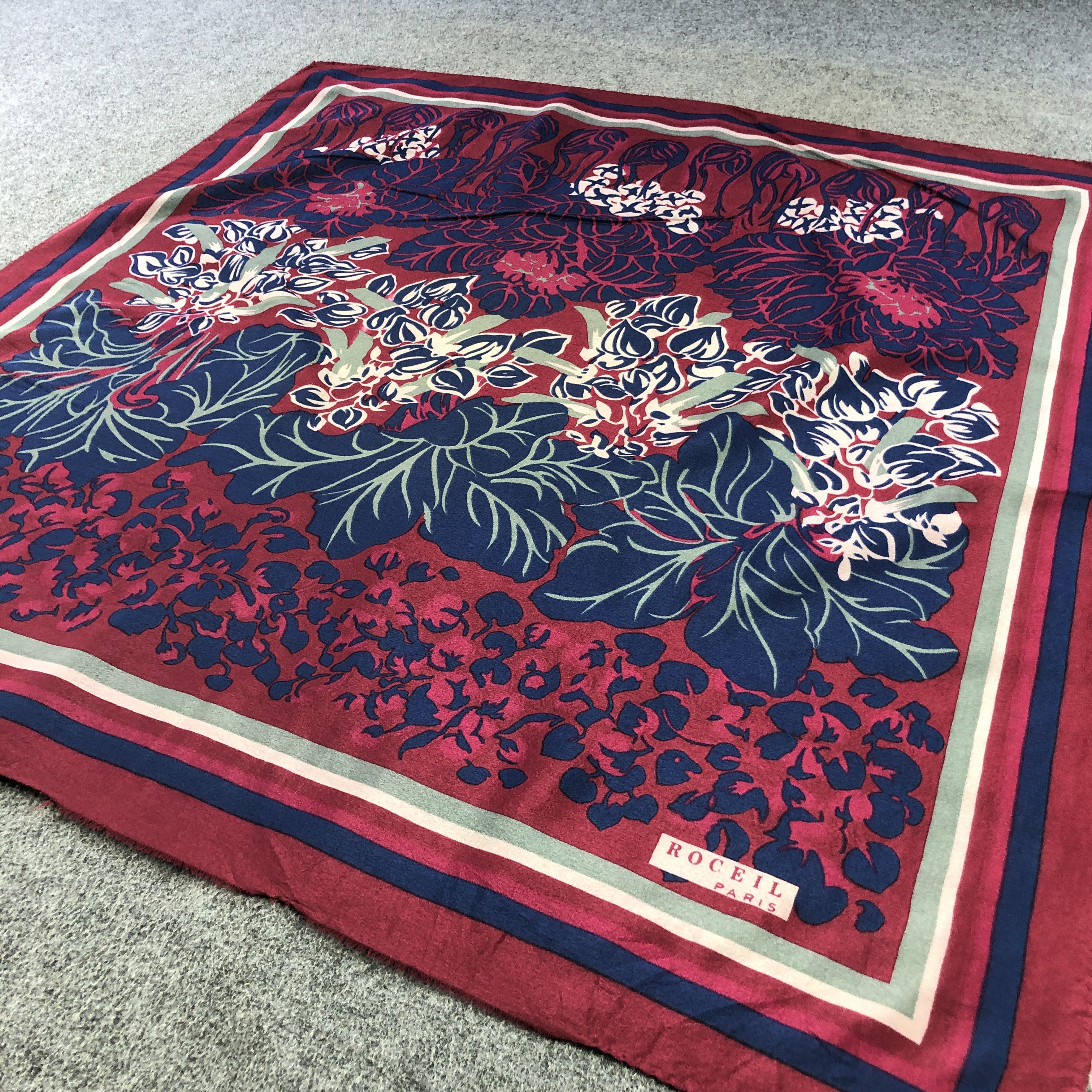 Vintage Vintage Roceil Floral Silk Scarf M1272 Size ONE SIZE - 3 Thumbnail