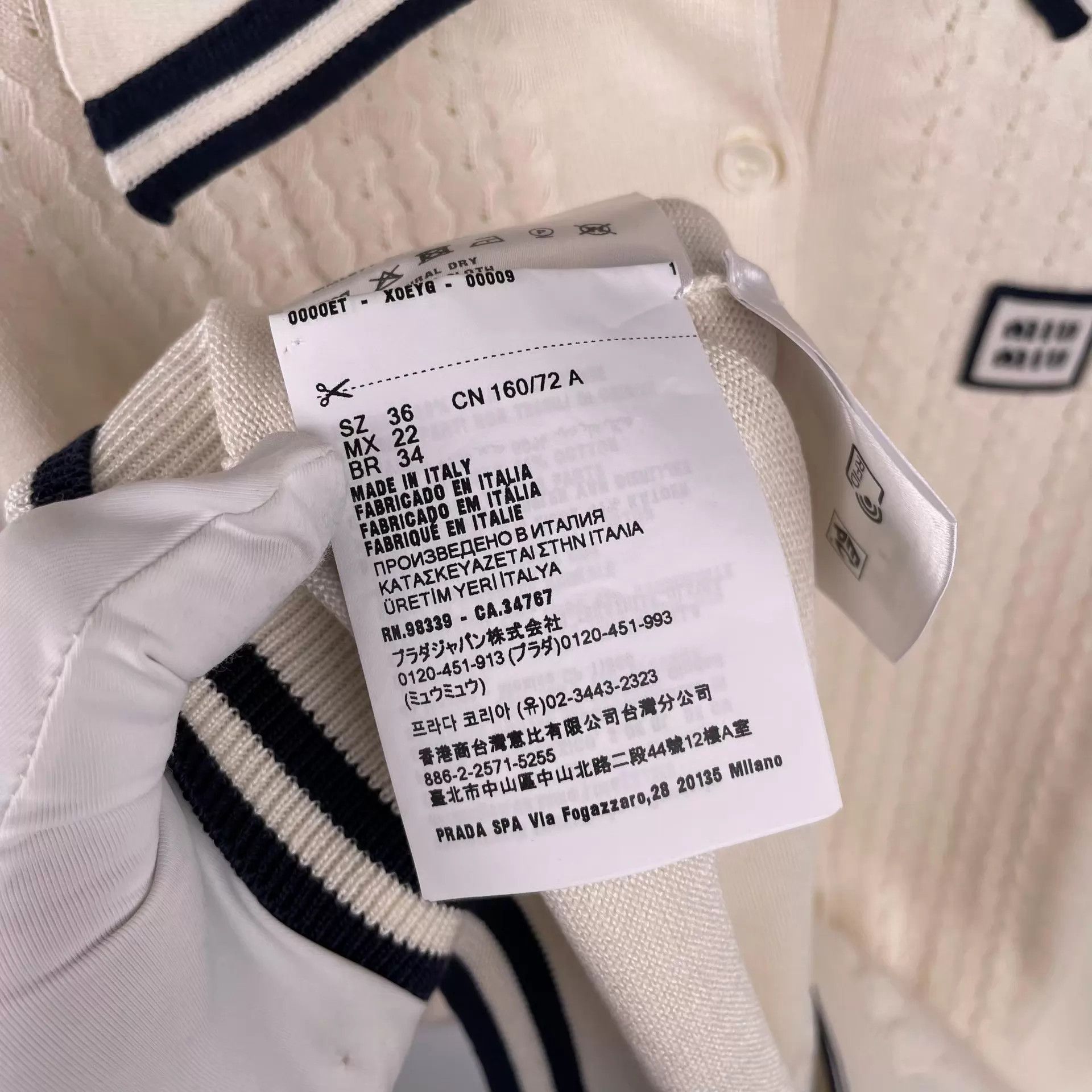 Miu Miu MIU MIU White Short Sleeve Polo Knit Shirt 36 Size XS / US 0-2 / IT 36-38 - 6 Thumbnail