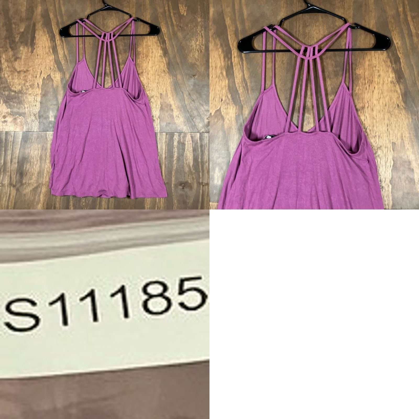 Vintage Express One Eleven Womens Blouse Purple V Neck Spaghetti Strap Tank Top Stretch Medium Shirt Sleeveless Casual Womens Size M / US 6-8 / IT 42-44 - 8 Thumbnail