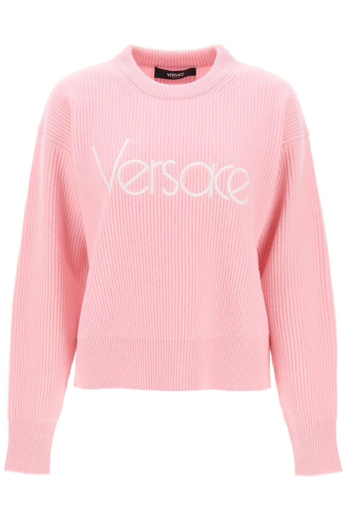 image of Versace O1S22I1N1223 1978 Re-Edition Wool Sweater In Pink, Women's (Size Small)