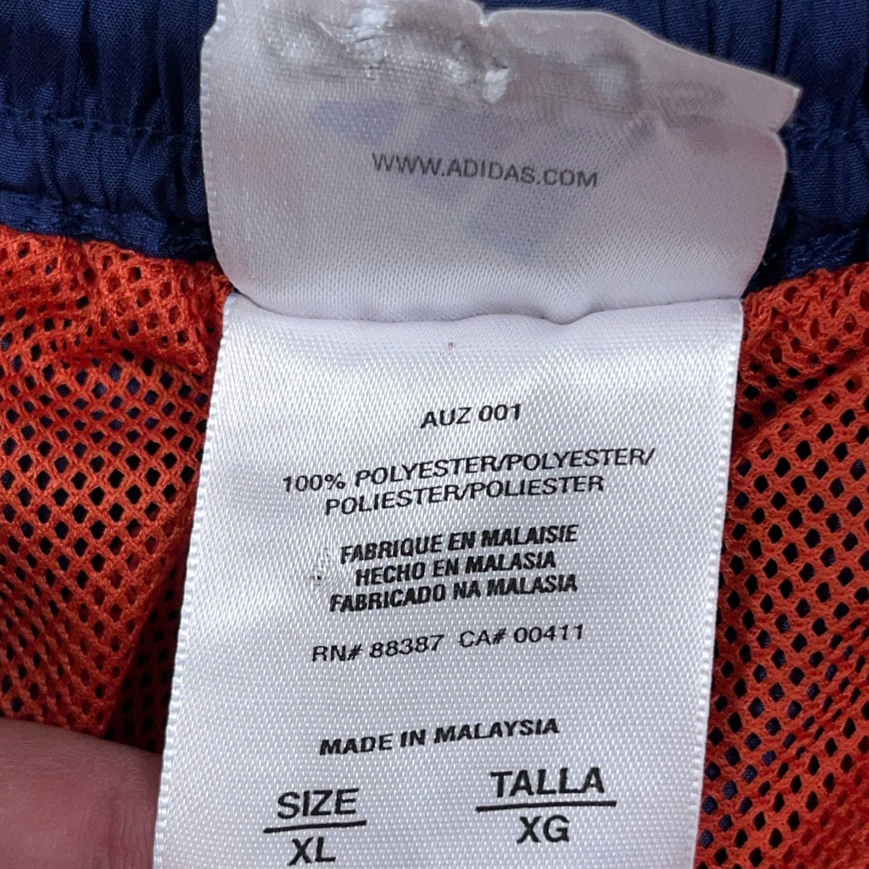 Adidas VINTAGE adidas Pants Men XL Blue Orange Windbreaker Joggers Track Baggy Size US 36 / EU 52 - 5 Thumbnail
