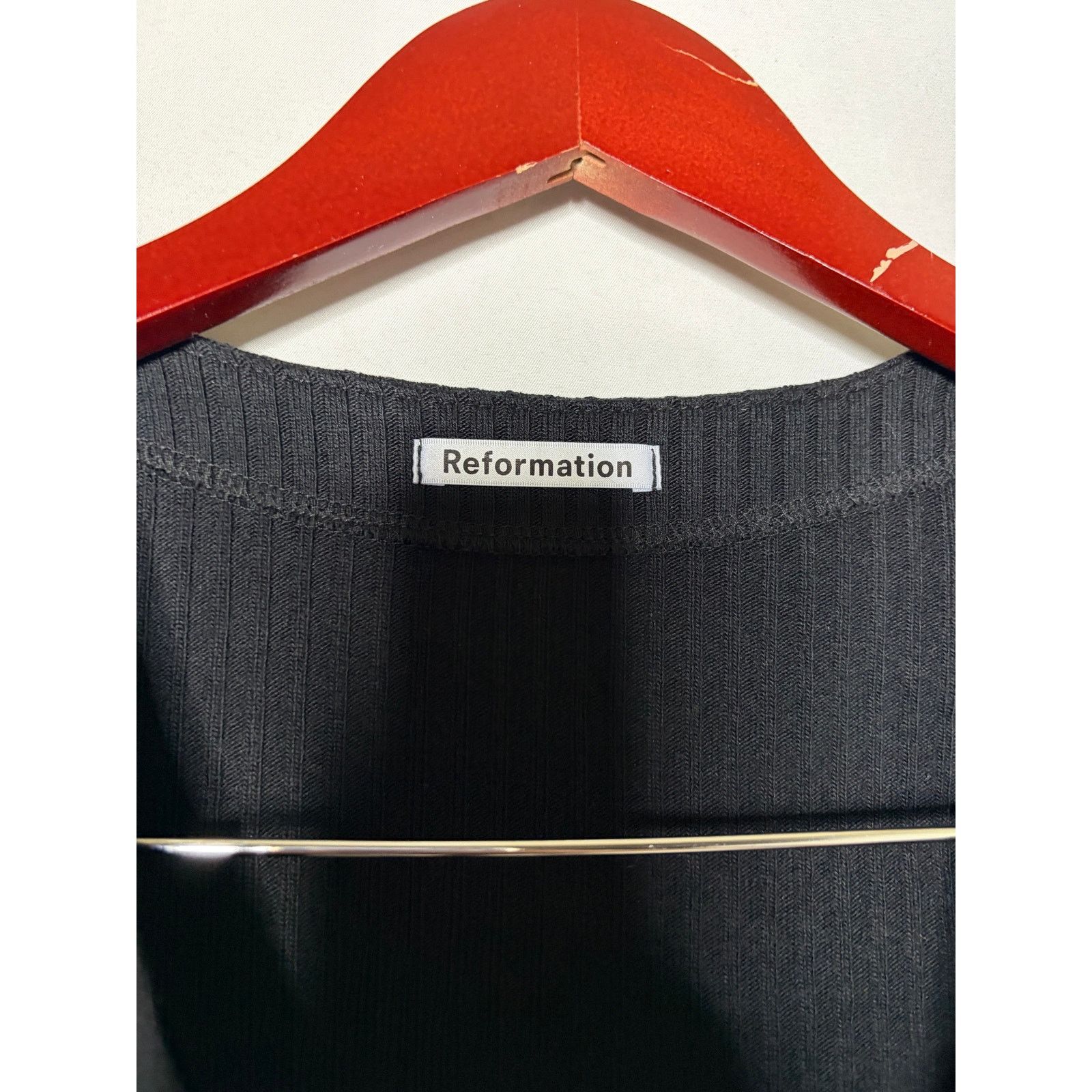 Reformation Reformation Gellar Knit Crop Top Black Sz S Size S / US 4 / IT 40 - 2 Thumbnail