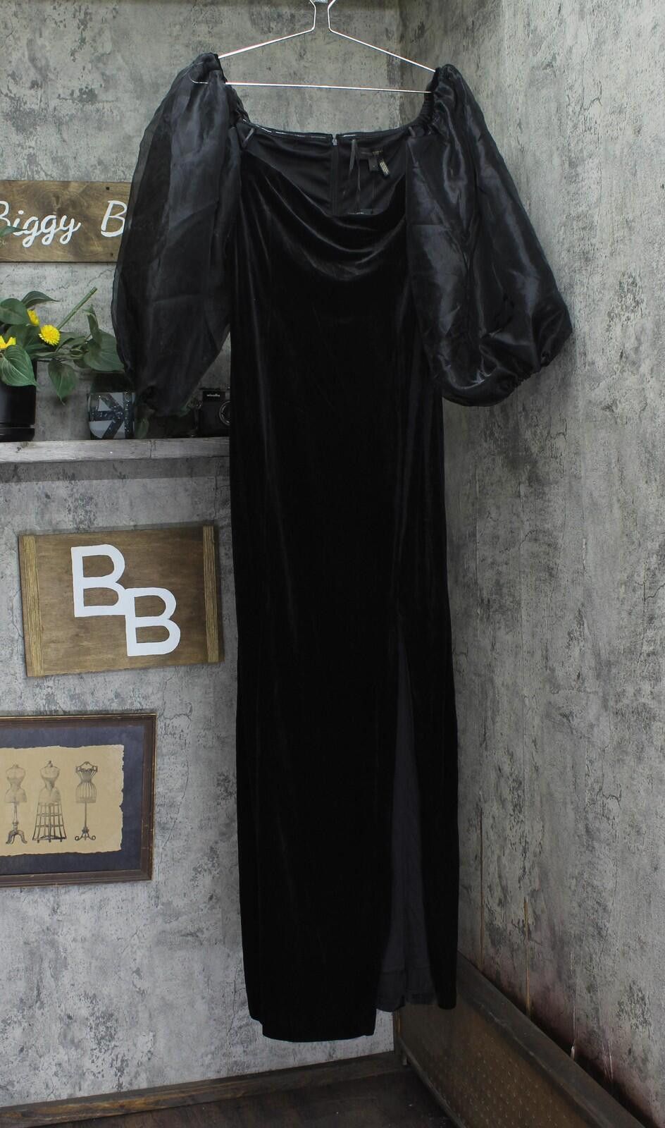 Donna Karan Nwt Donna Karan The Puff Sleeve Evening Gown Dress Black 14 Size XL / US 12-14 / IT 48-50 - 1 Thumbnail