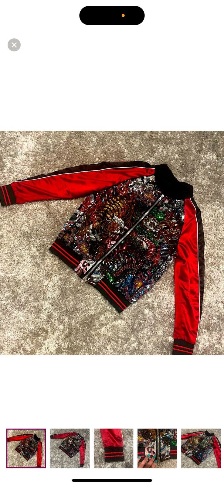 Balmain Balmain Men’s Sequin-Embellished Bomber Jacket Size US M / EU 48-50 / 2 - 1 Thumbnail