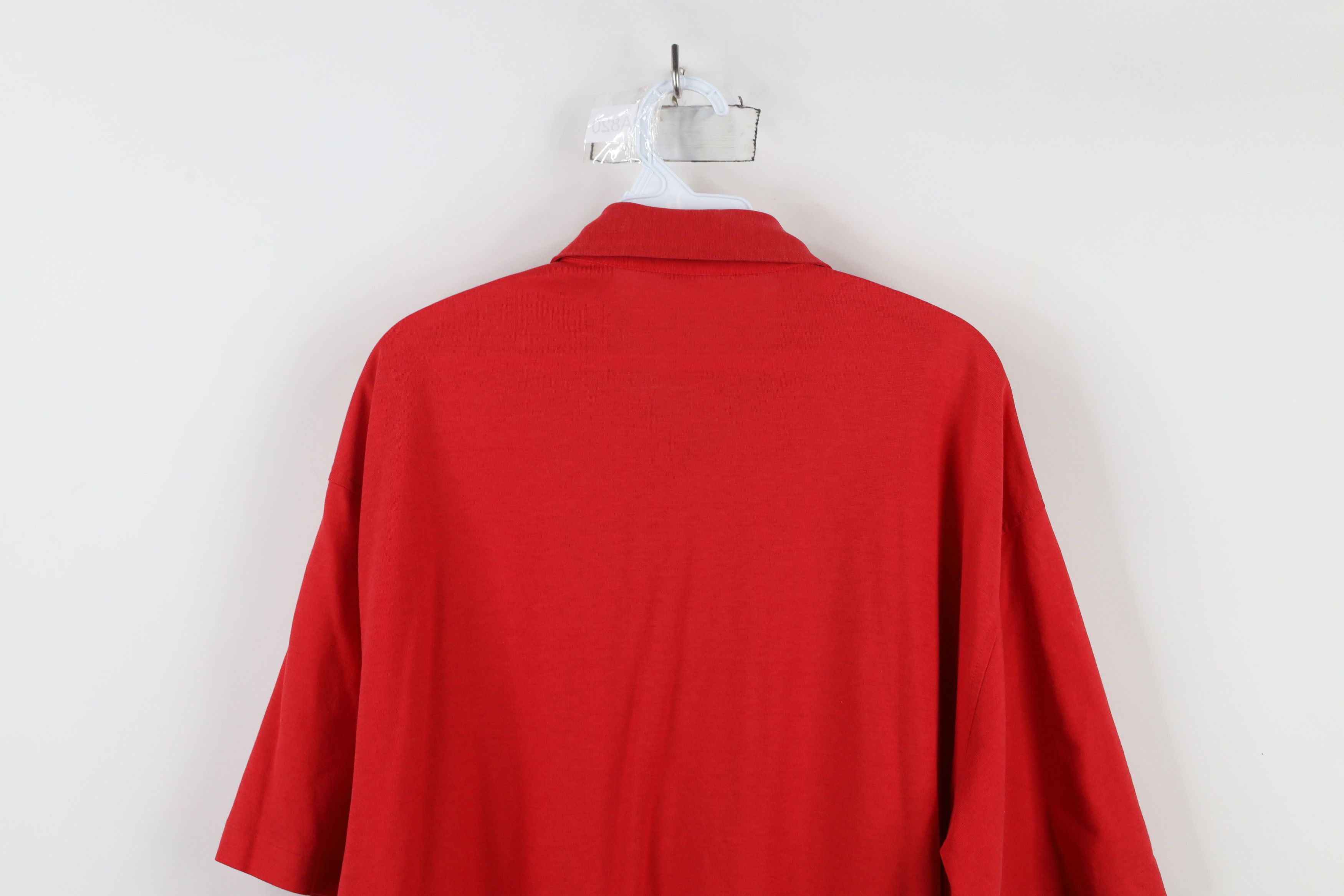 Vintage Vintage 90s Streetwear Blank Knit Collared Polo Shirt Red Size US XL / EU 56 / 4 - 10 Thumbnail
