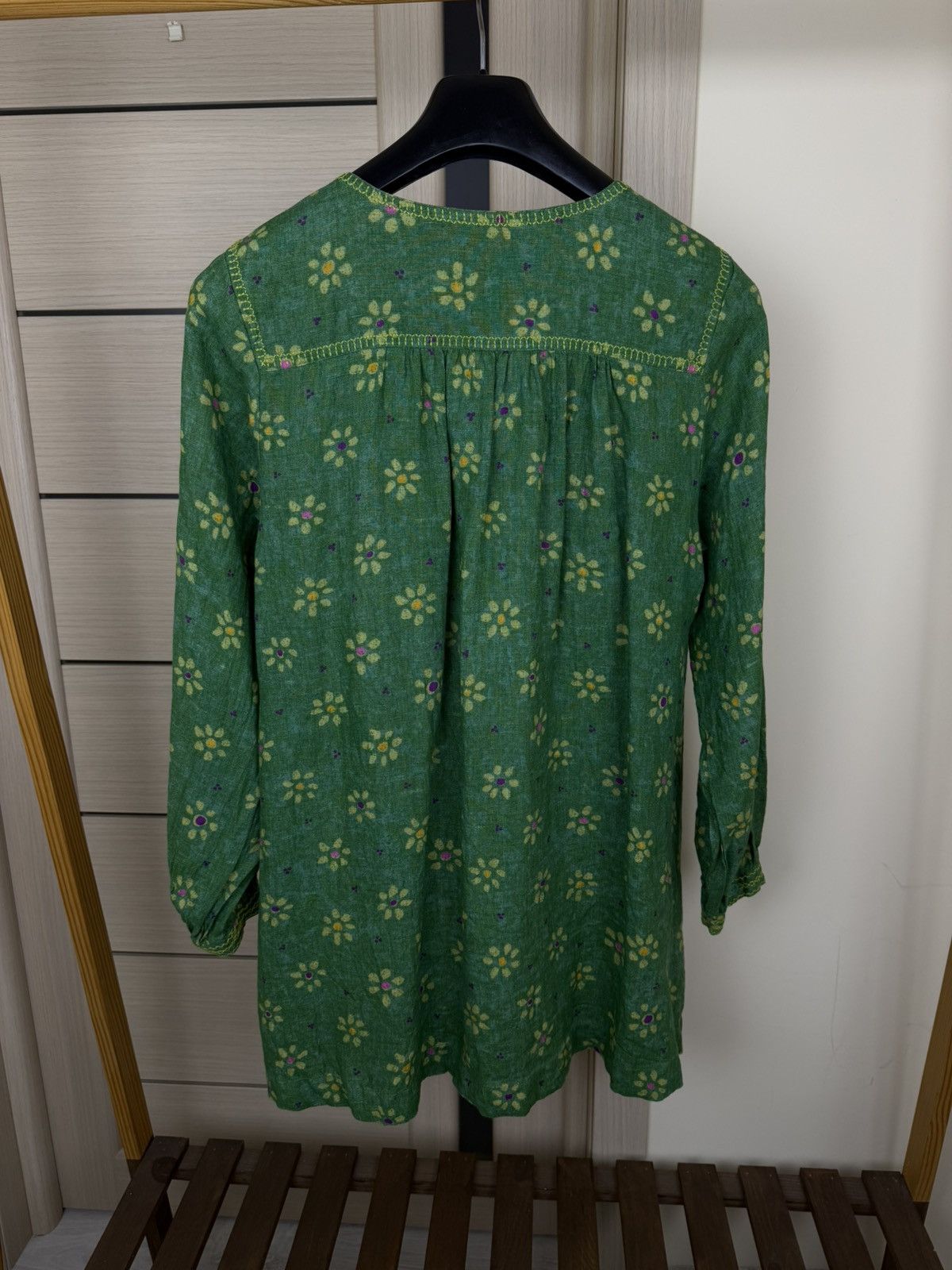 Gudrun Sjoden gudrun sjöden green linen flower print tunic blouses shirt Size M / US 6-8 / IT 42-44 - 7 Thumbnail
