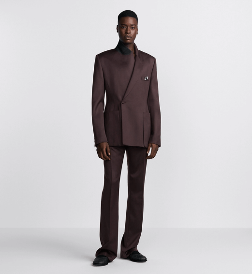 Dior o1w1db11025 443C27 Jacket with Oblique Closure in Burgundy Size US M / EU 48-50 / 2 - 5 Thumbnail