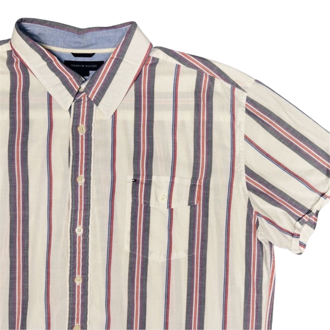 Tommy Hilfiger Vintage Tommy HILFIGER Button Short Sleeve Striped Shirt Size US XXL / EU 58 / 5 - 1 Thumbnail