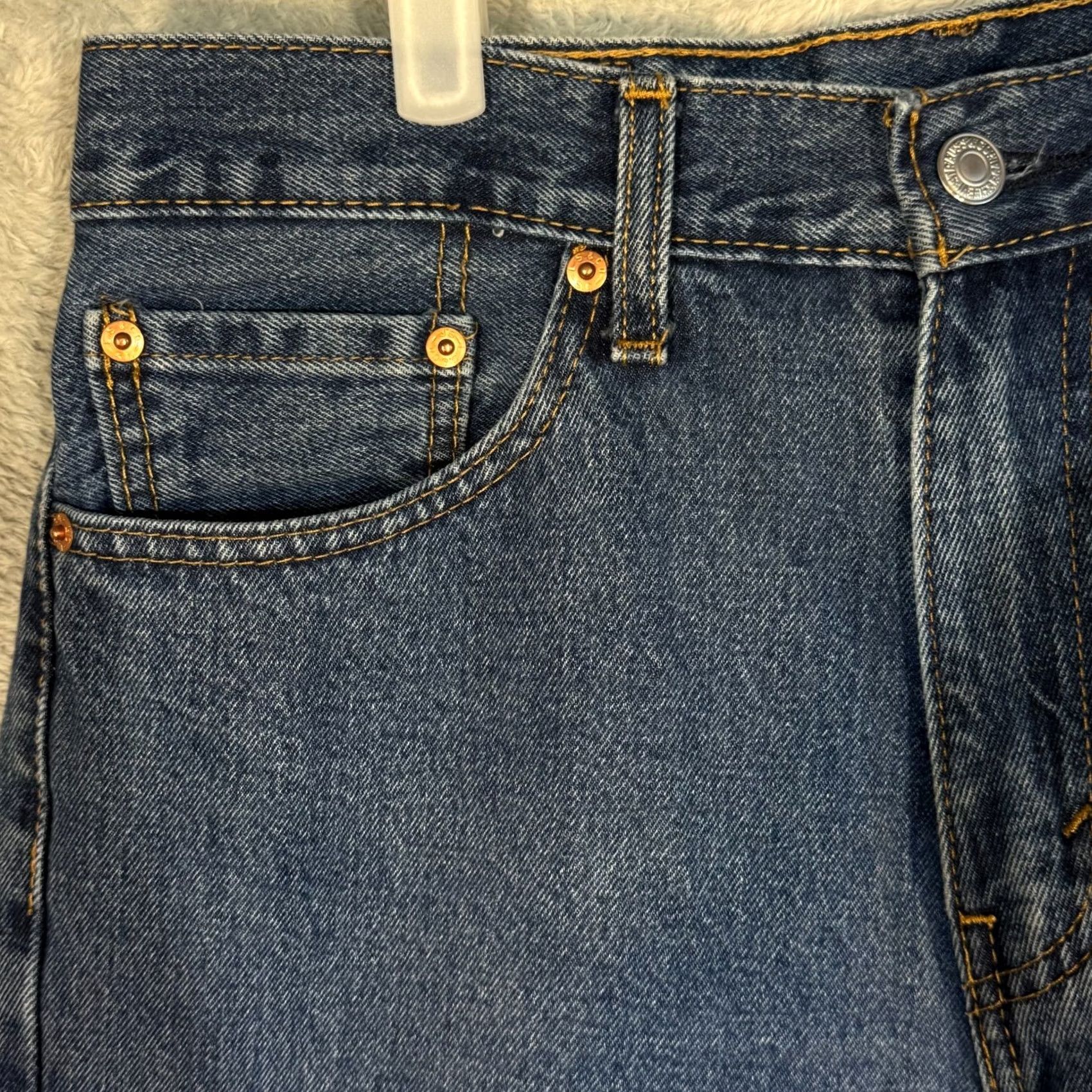 Levi's Levi’s 505 Men’s Jeans 32x34 Blue Denim Stretch Mid-Rise Straight Leg Jeans Shirt? Size US 32 / EU 48 - 3 Thumbnail