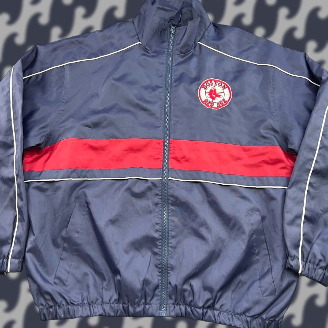 MLB VINTAGE Boston Red Sox Windbreaker Jacket Full Zip Mens L Blue red MLB Windbreaker Size US L / EU 52-54 / 3 - 1 Thumbnail