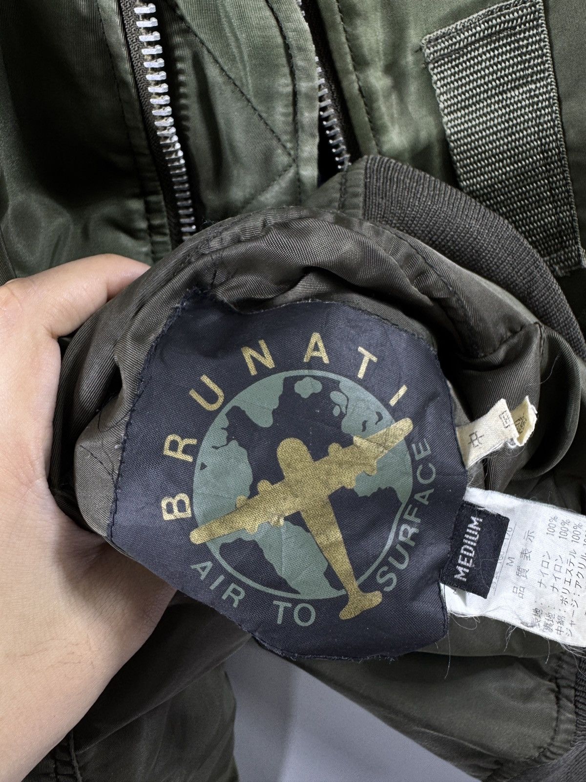 Surface To Air 🔥 VTG Military Brunati Air Force MA-1 BOMBER JACKET - M Size US L / EU 52-54 / 3 - 10 Thumbnail