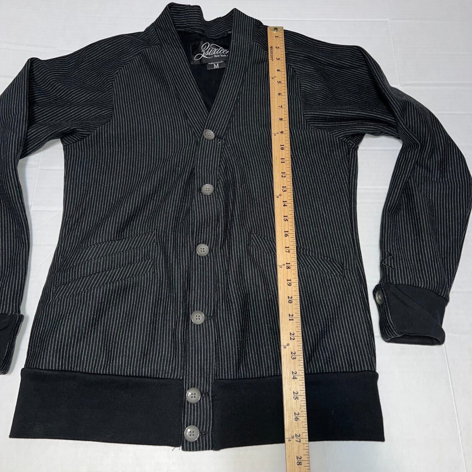 3sixteen 3sixteen Fleece Striped Cardigan Sweatshirt Sweater Medium Size US M / EU 48-50 / 2 - 10 Thumbnail
