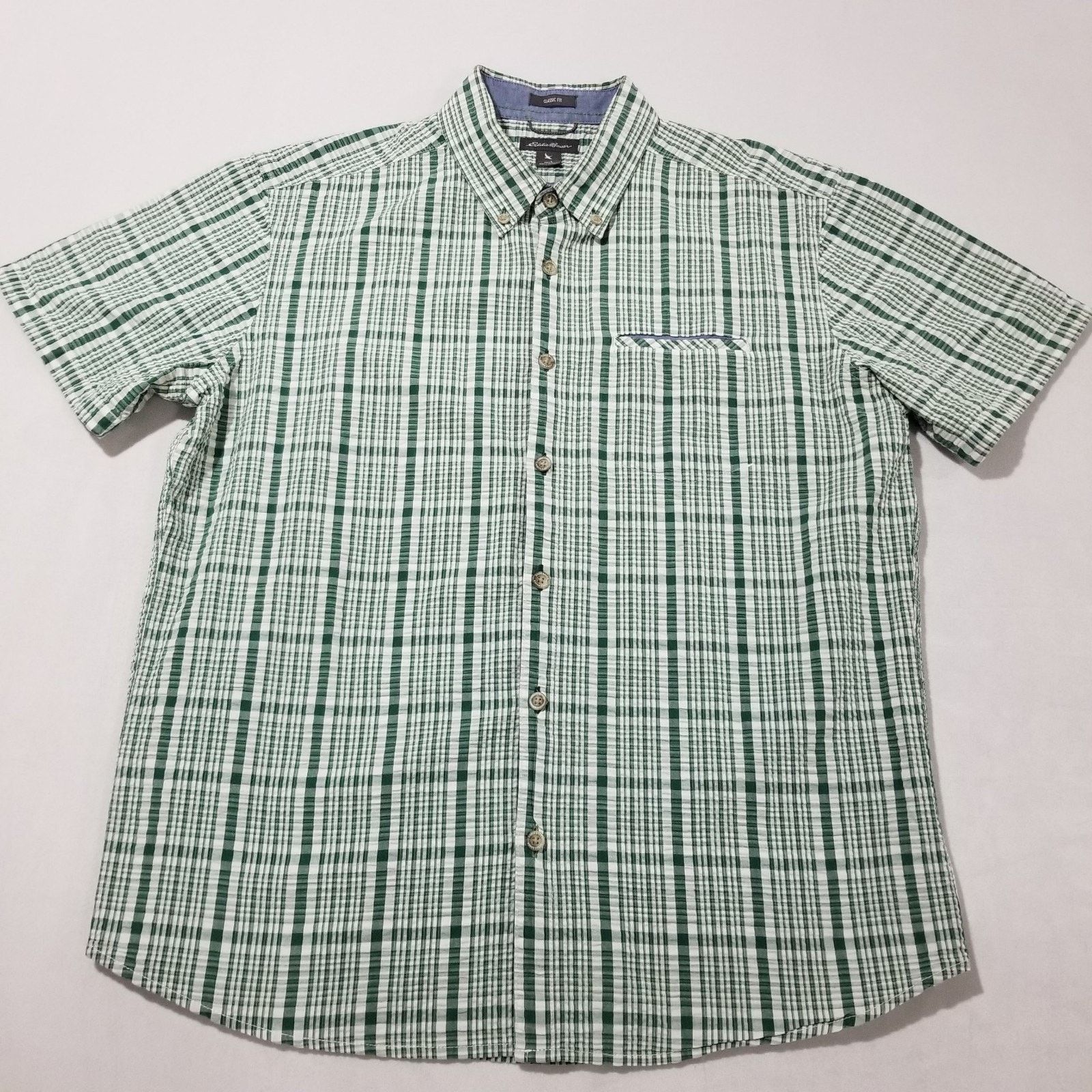 Eddie Bauer Eddie Bauer Shirt Mens Large Seersucker Short Sleeve Classic Size US L / EU 52-54 / 3 - 8 Thumbnail
