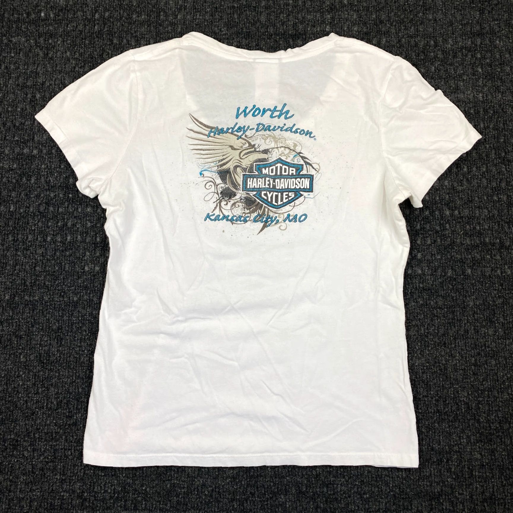 Harley Davidson VINTAGE Harley-Davidson T-Shirt Eagle Skull White XL Womens Size XL / US 12-14 / IT 48-50 - 2 Thumbnail