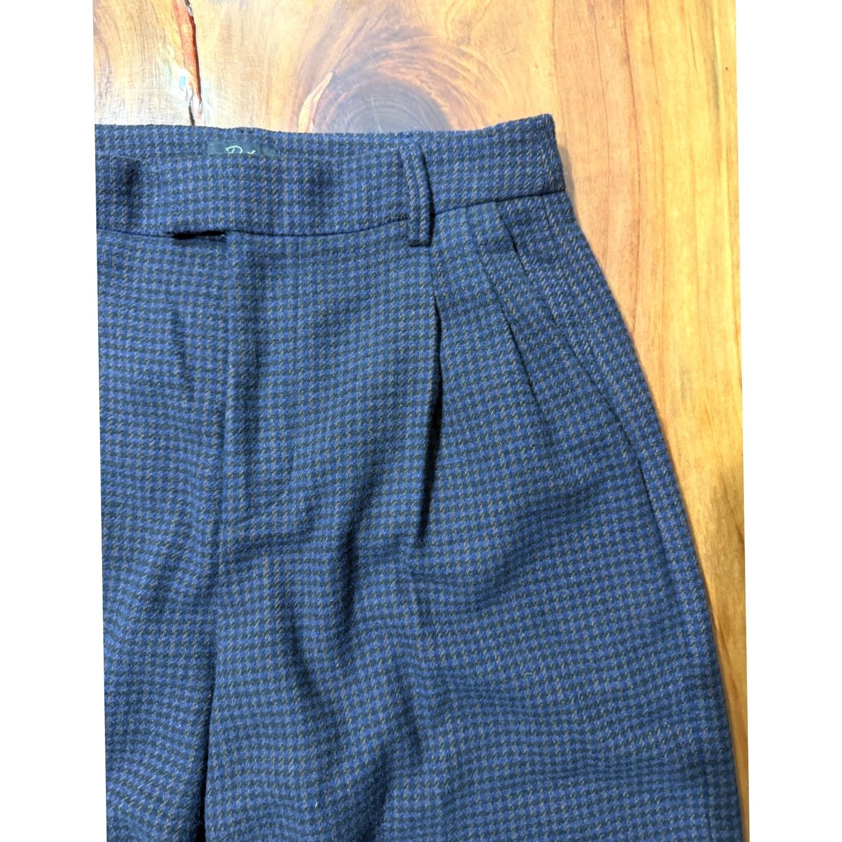 Rails Rails Womens Wide Leg Marnie Pants Plaid Pleated Wool High Rise LL1 Blue Size 26" / US 2 / IT 38 - 3 Thumbnail