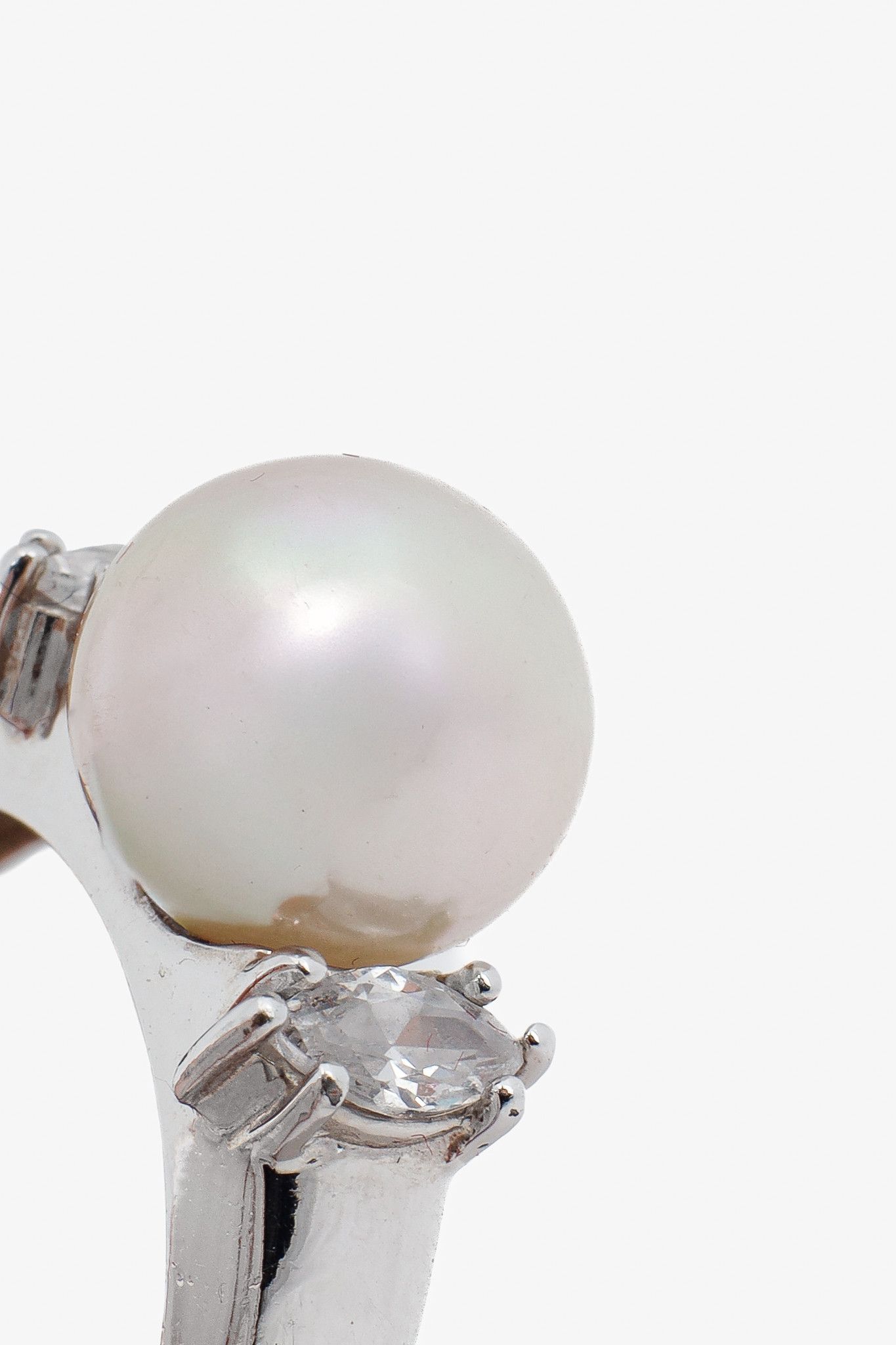 Other Majorica Lilit White Pearl & Zirconia Silver Ring Size ONE SIZE - 3 Thumbnail