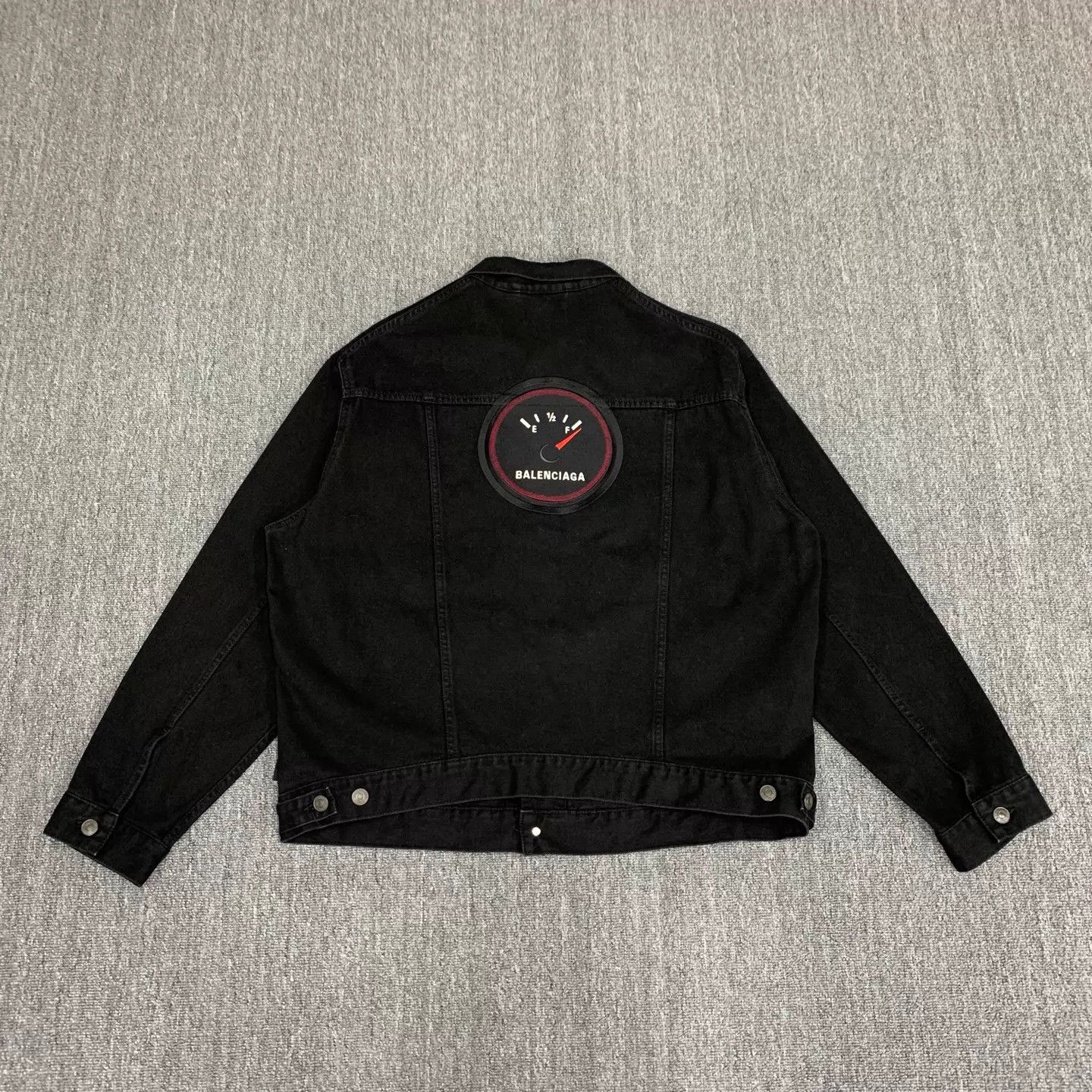Balenciaga Balenciaga Black Embroidered Logo Denim Jkt 48 New w/ Tags Size 48R - 2 Thumbnail