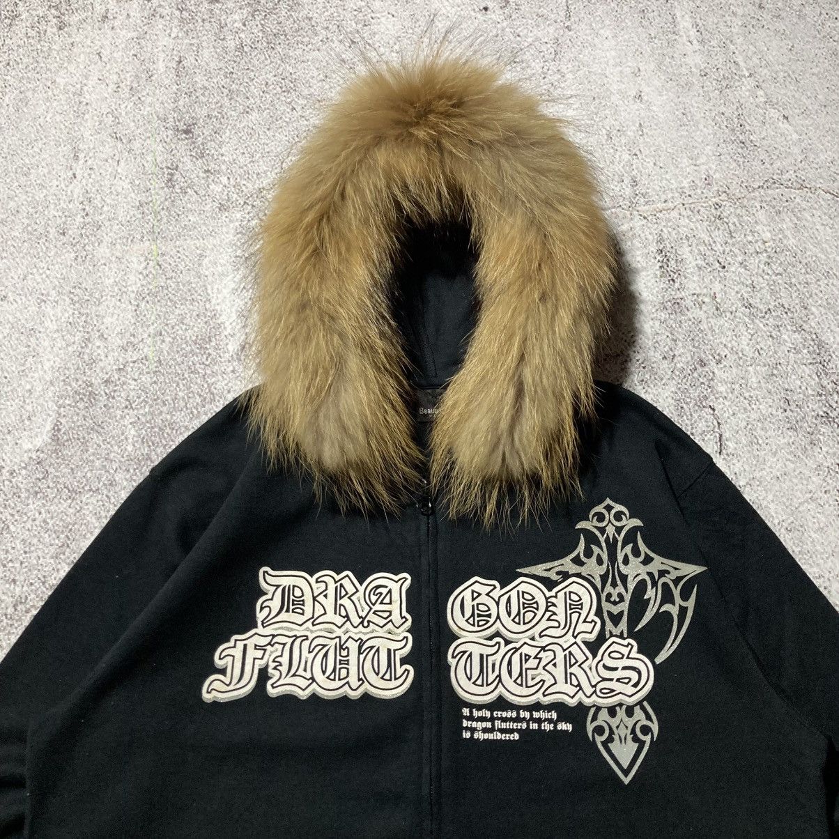 Japanese Brand 2000s Beaumere Dagger Poem Grunge Punk Style Fur Ziphoodie Size US L / EU 52-54 / 3 - 3 Thumbnail