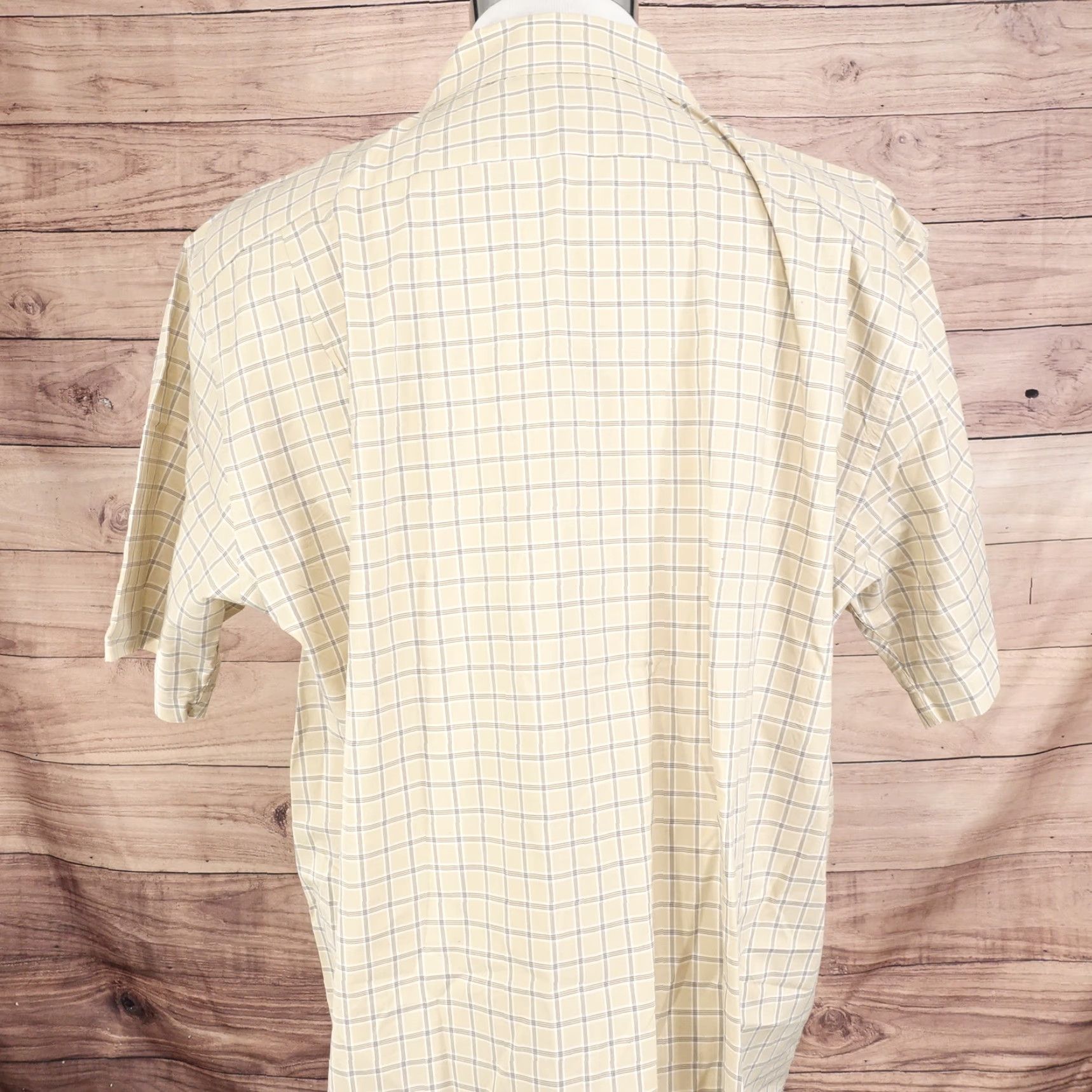 Cremieux DANIEL CREMIEUX Button-Up Shirt Mens L Regular Fit Short Sleeve Check Beige Size US L / EU 52-54 / 3 - 4 Thumbnail